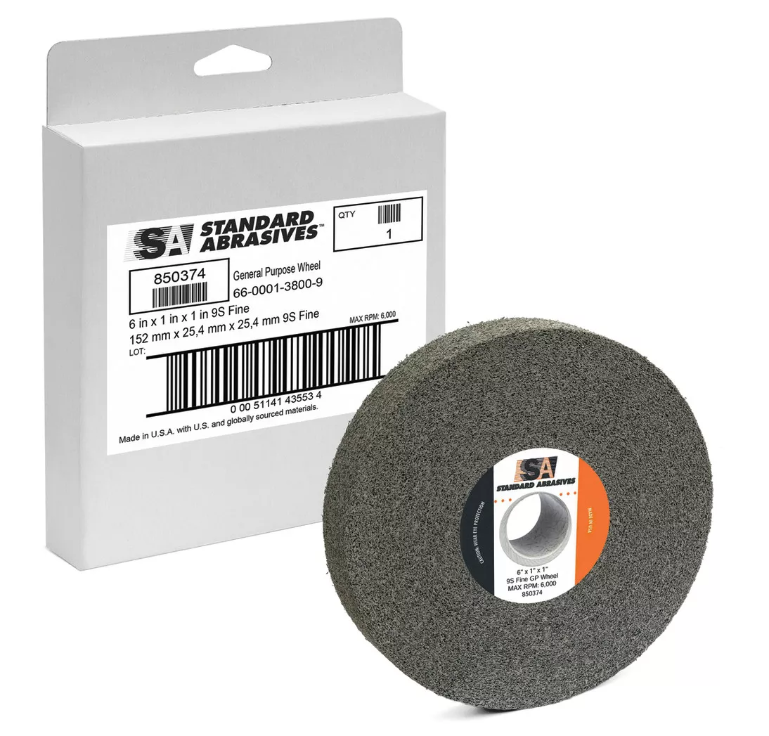 Standard Abrasives™ GP Wheel 850211, 8 in x 1-1/2 in x 3 in 7S FIN, 2
ea/Case
