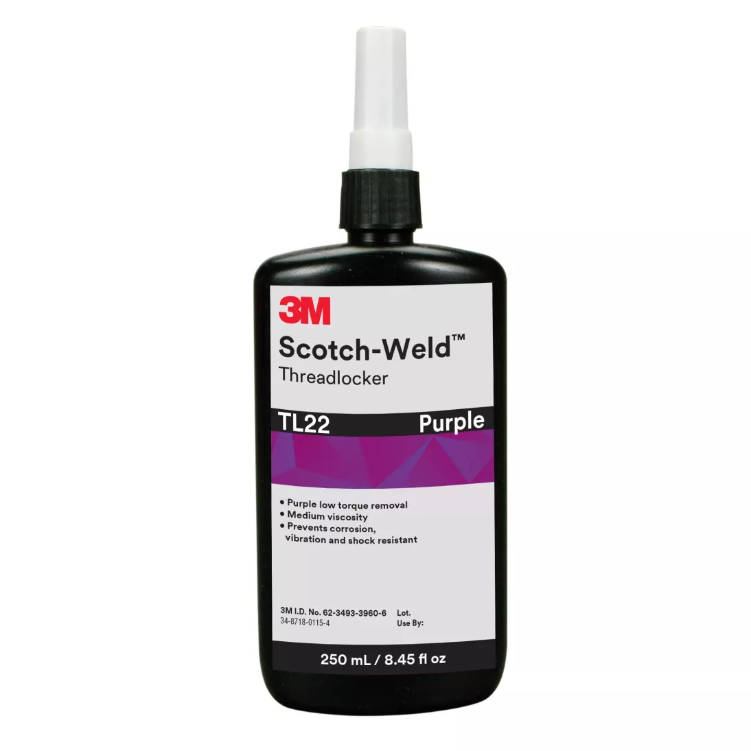3M™ Scotch-Weld™ Threadlocker TL22, Purple, 250 mL Bottle, 2/case
