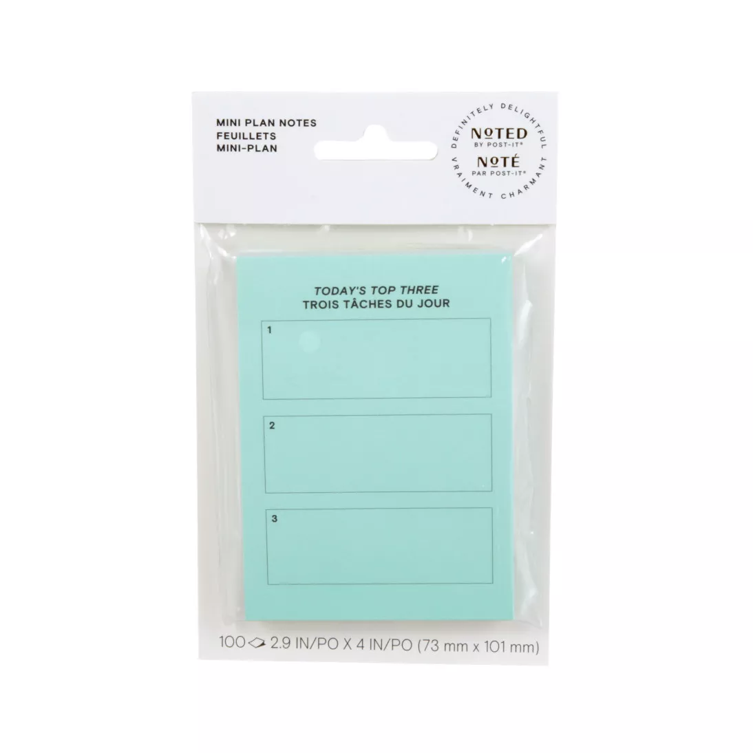 Post-it® Printed Notes NTD-34-TQ-EF, 2.9 in x 4 in (73 mm x 101 mm)