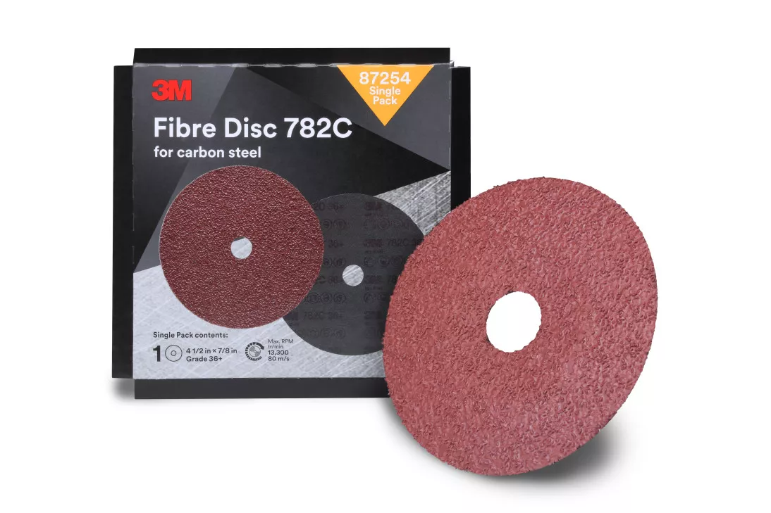 3M™ Fibre Disc 782C, 87254, 4-1/2 in x 7/8 in, 36+, Single Pack, 10
ea/Case