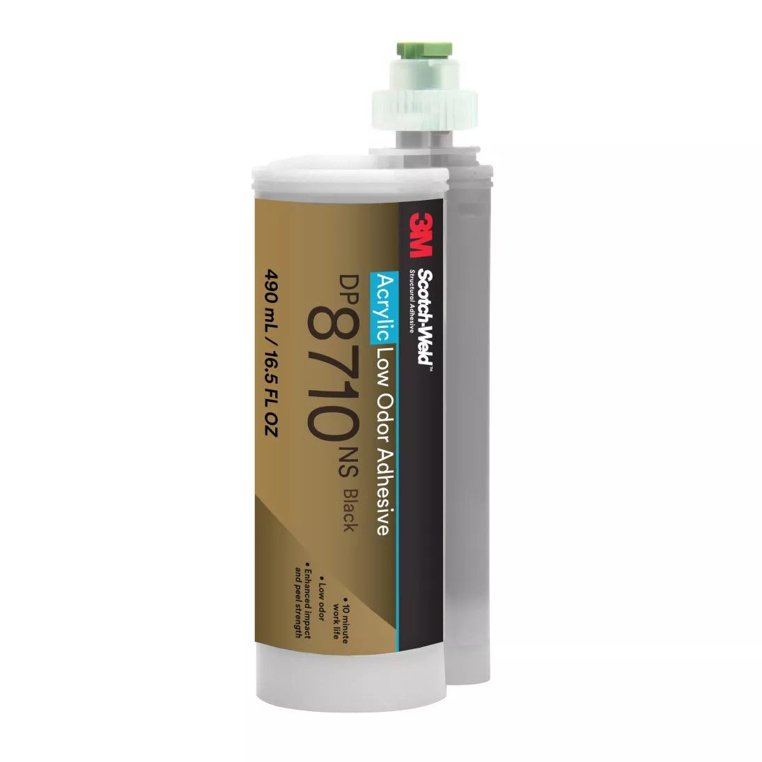 3M™ Scotch-Weld™ Low Odor Acrylic Adhesive DP8710NS, Black, 490 mL Duo-
Pak, 6/Case