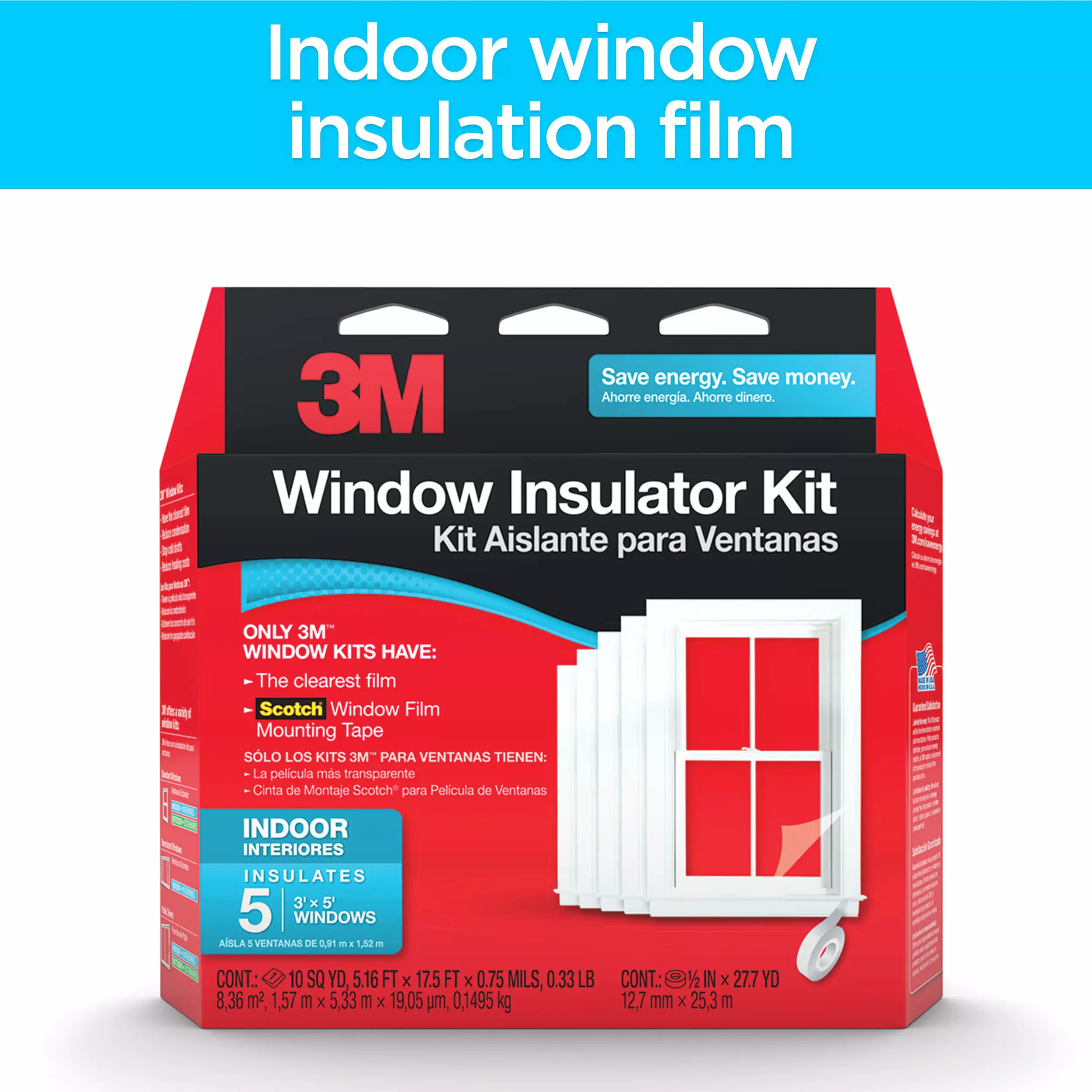 3M™ Indoor Window Insulator Kit - Five Pack 2141-EP, 62 in x 210 in