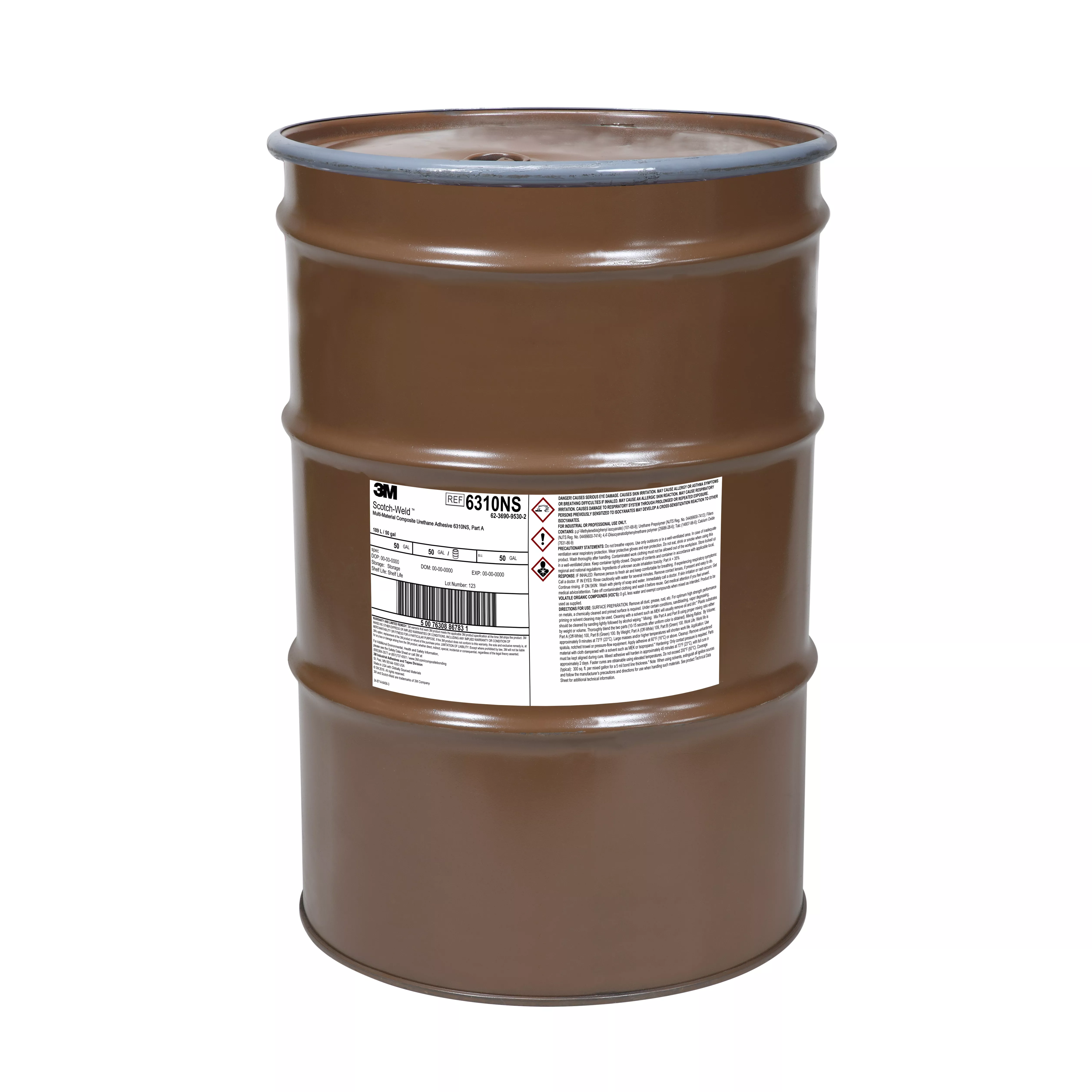 3M™ Scotch-Weld™ Multi-Material Composite Urethane Adhesive 6310NS,
Green, Part A, 55 Gallon (50 Gallon Net), Drum
