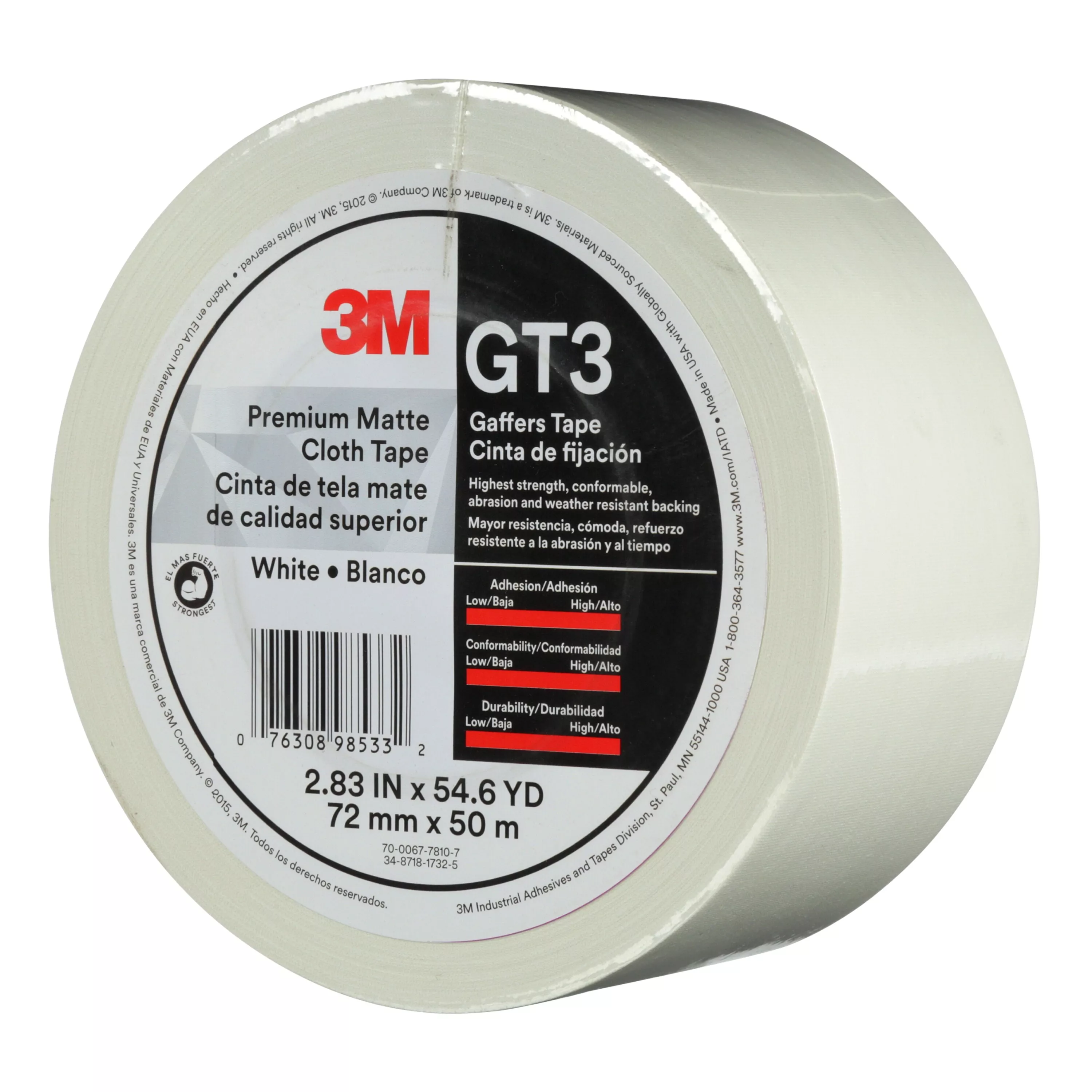 SKU 7010336137 | 3M™ Premium Matte Cloth (Gaffers) Tape GT3