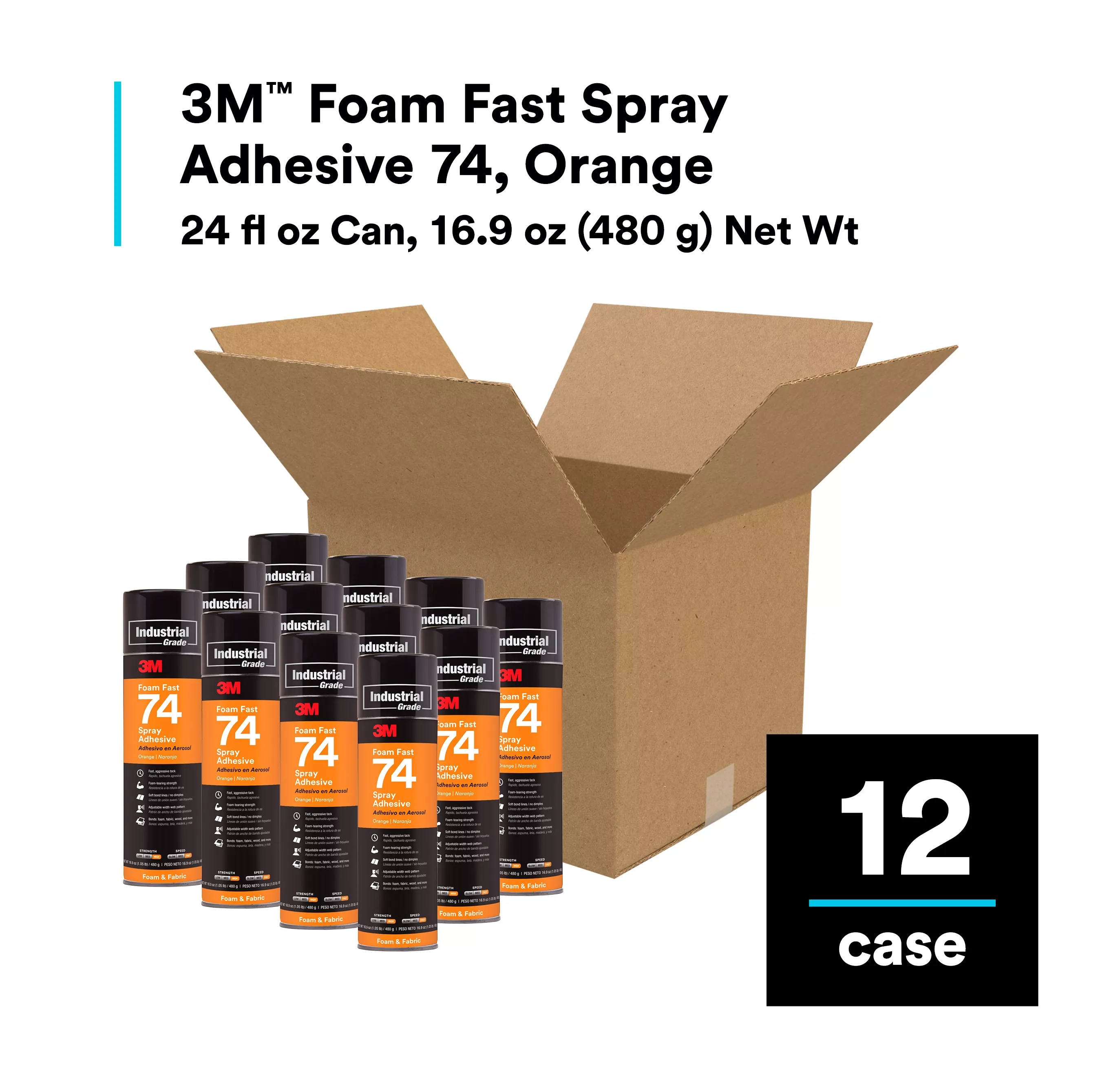 SKU 7000023925 | 3M™ Foam Fast Spray Adhesive 74