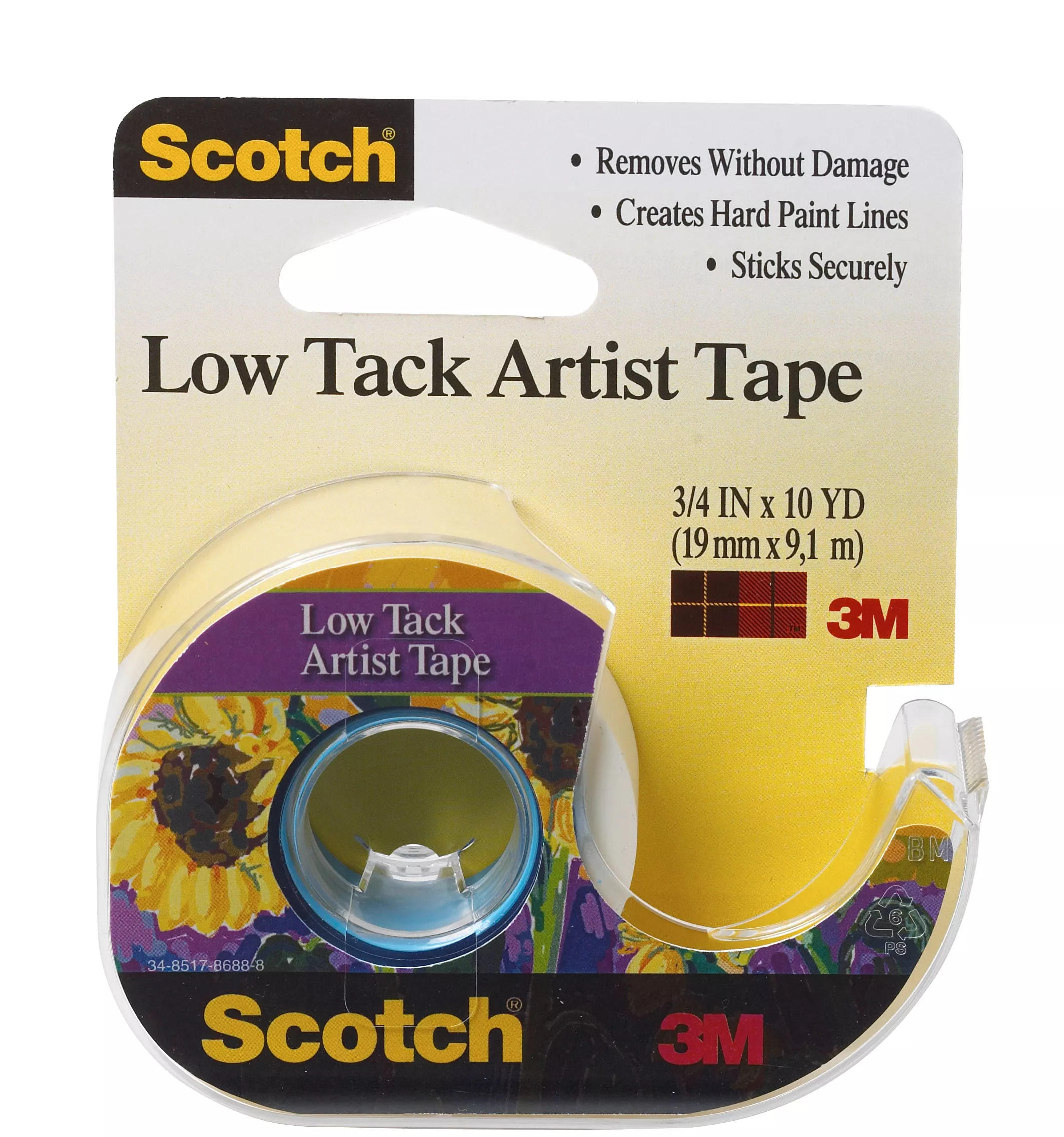 Scotch® Artist Tape FA2020, 3/4 in x 10 yd Low Tack