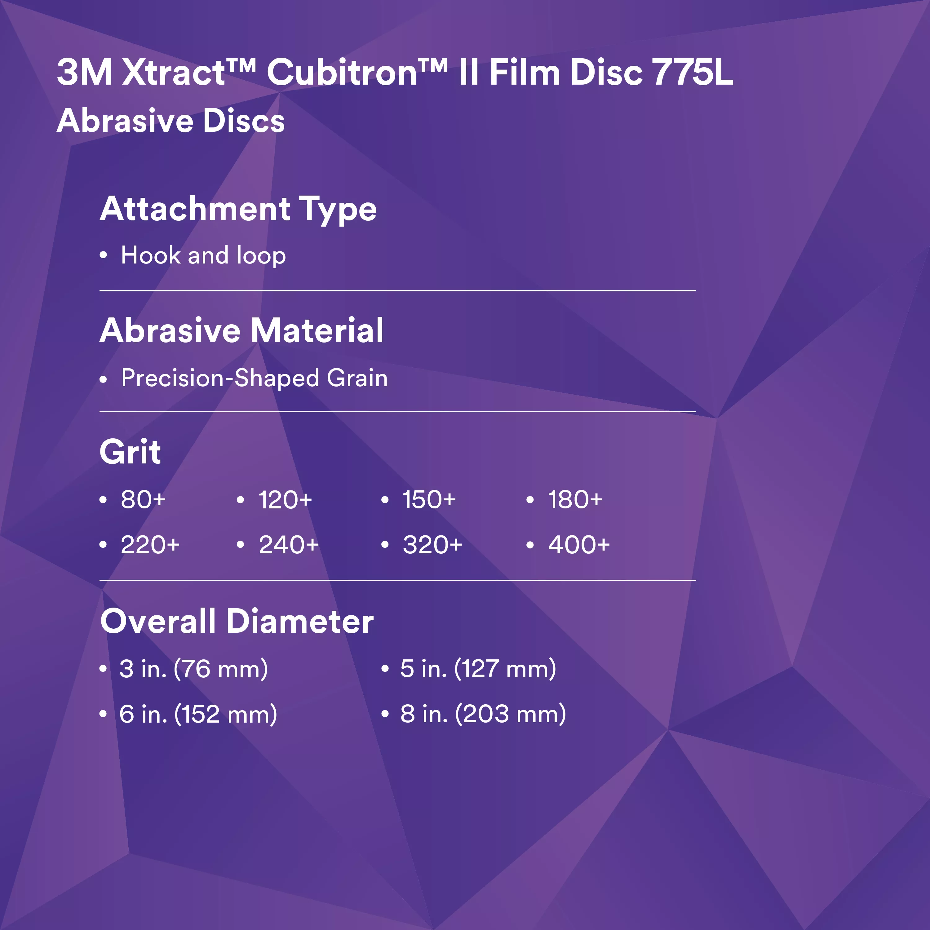 SKU 7100064175 | 3M Xtract™ Cubitron™ II Film Disc 775L