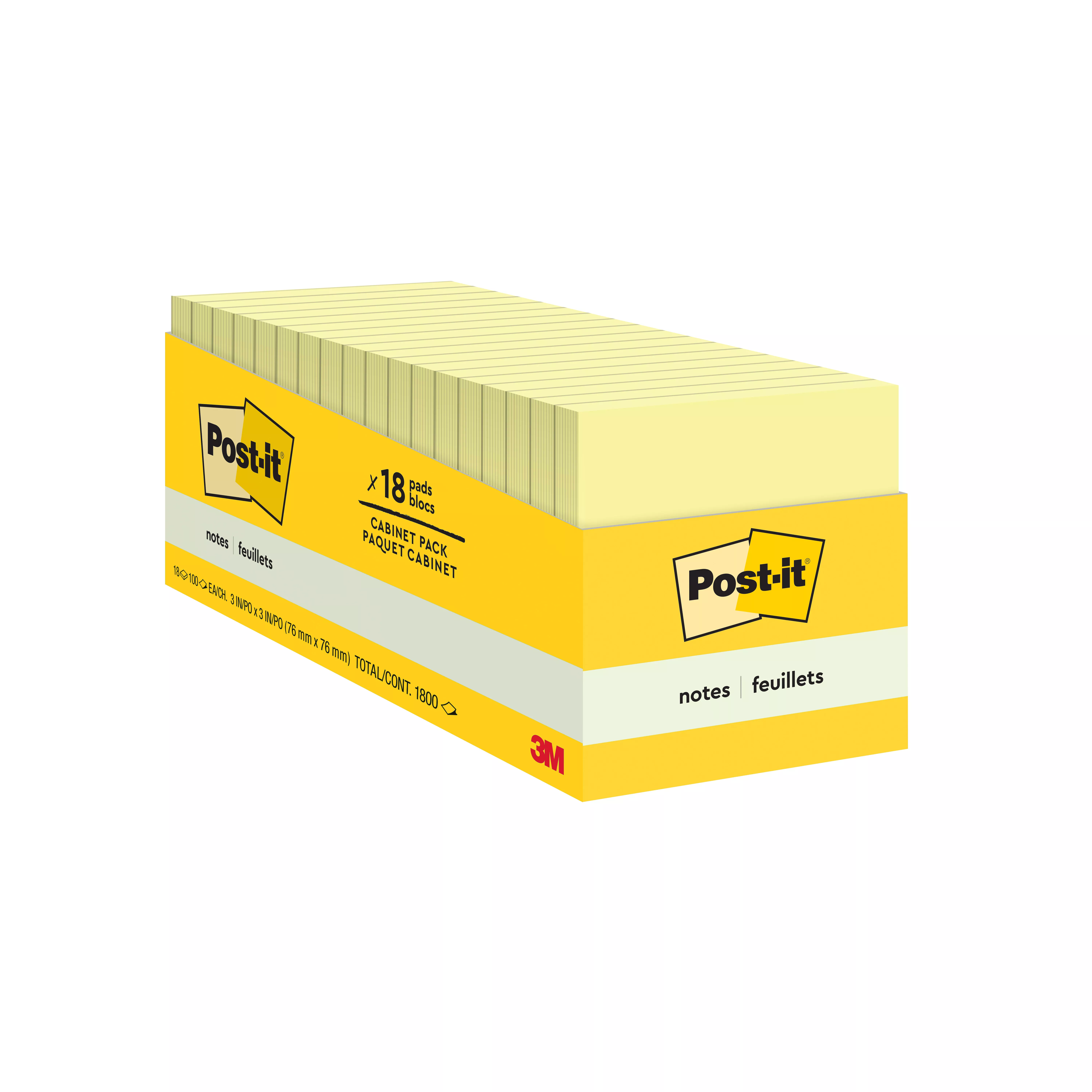 Post-it® Notes 654-18CP, 3 in x 3 in (76 mm x 76 mm)