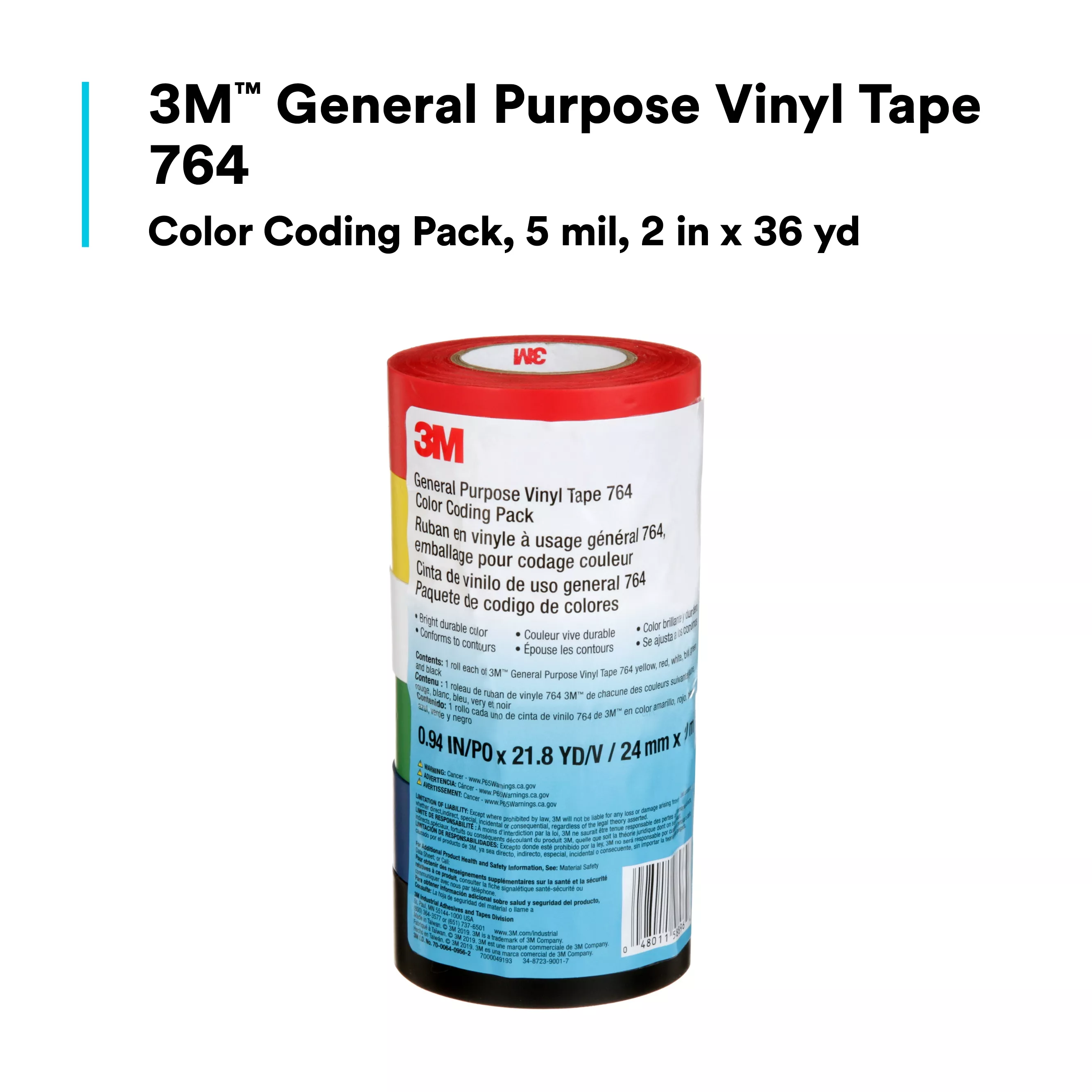 SKU 7000049193 | 3M™ General Purpose Vinyl Tape 764