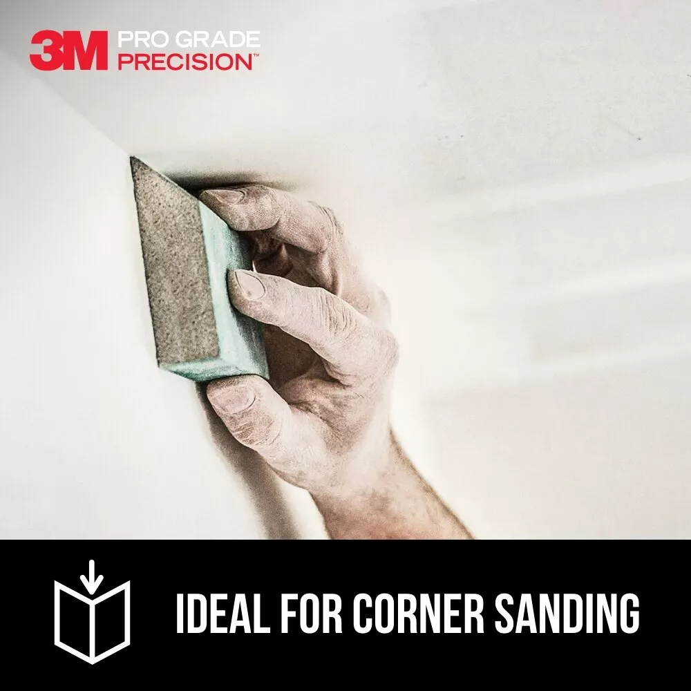 Product Number 30904FPSA | 3M™ Pro Grade Precision™ Drywall Edge Detailing Angled Sanding Sponge
Fine grit