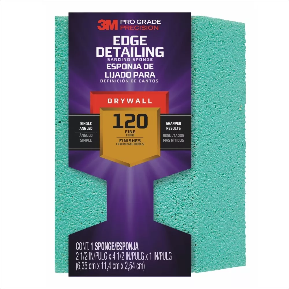 3M™ Pro Grade Precision™ Drywall Edge Detailing Angled Sanding Sponge
Fine grit, 30904FPSA, 2.5 x 4.5 x 1 in, 1/each, 12/case