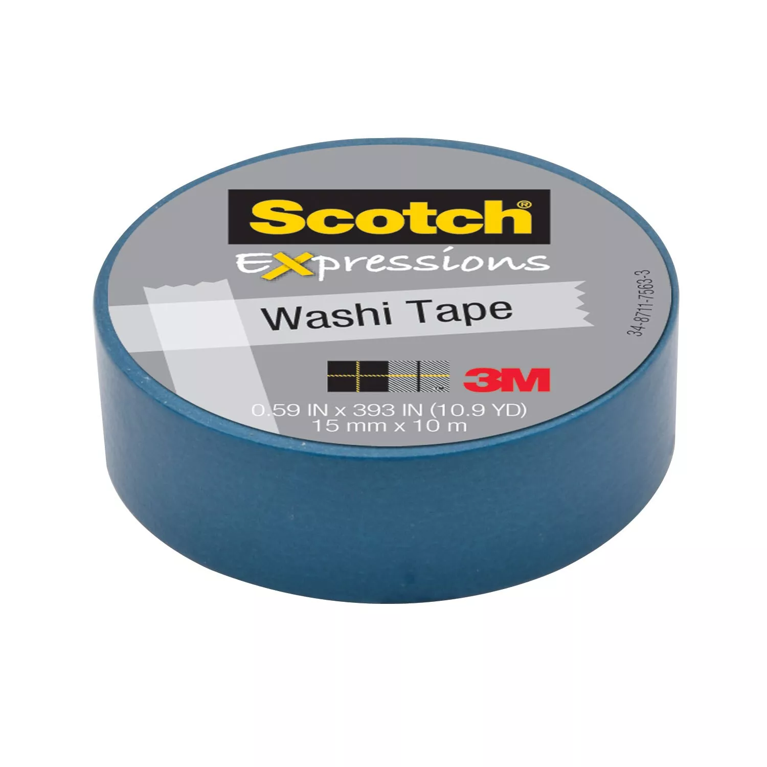 Scotch® Expressions Washi Tape C314-BLU, .59 in x 393 in (15 mm x 10 m)
Blue