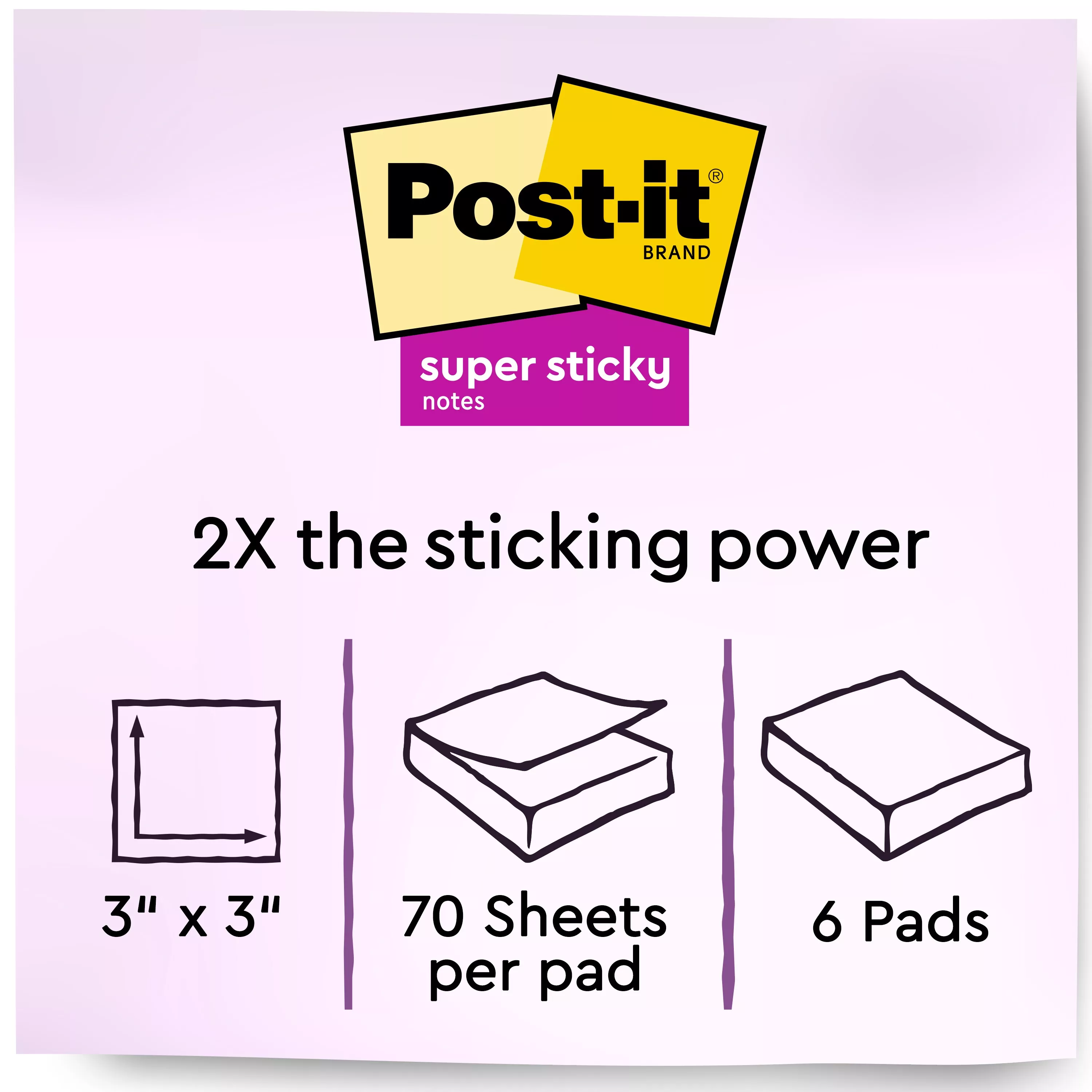 SKU 7100243600 | Post-it® Super Sticky Recycled Notes 654-6SSNRP