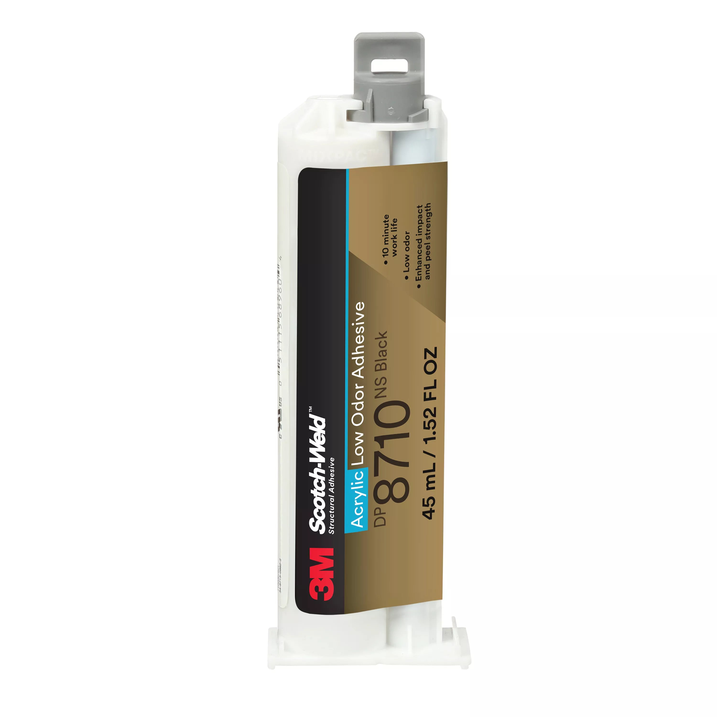 3M™ Scotch-Weld™ Low Odor Acrylic Adhesive DP8710NS, Black, 45 mL Duo-
Pak, 12/Case