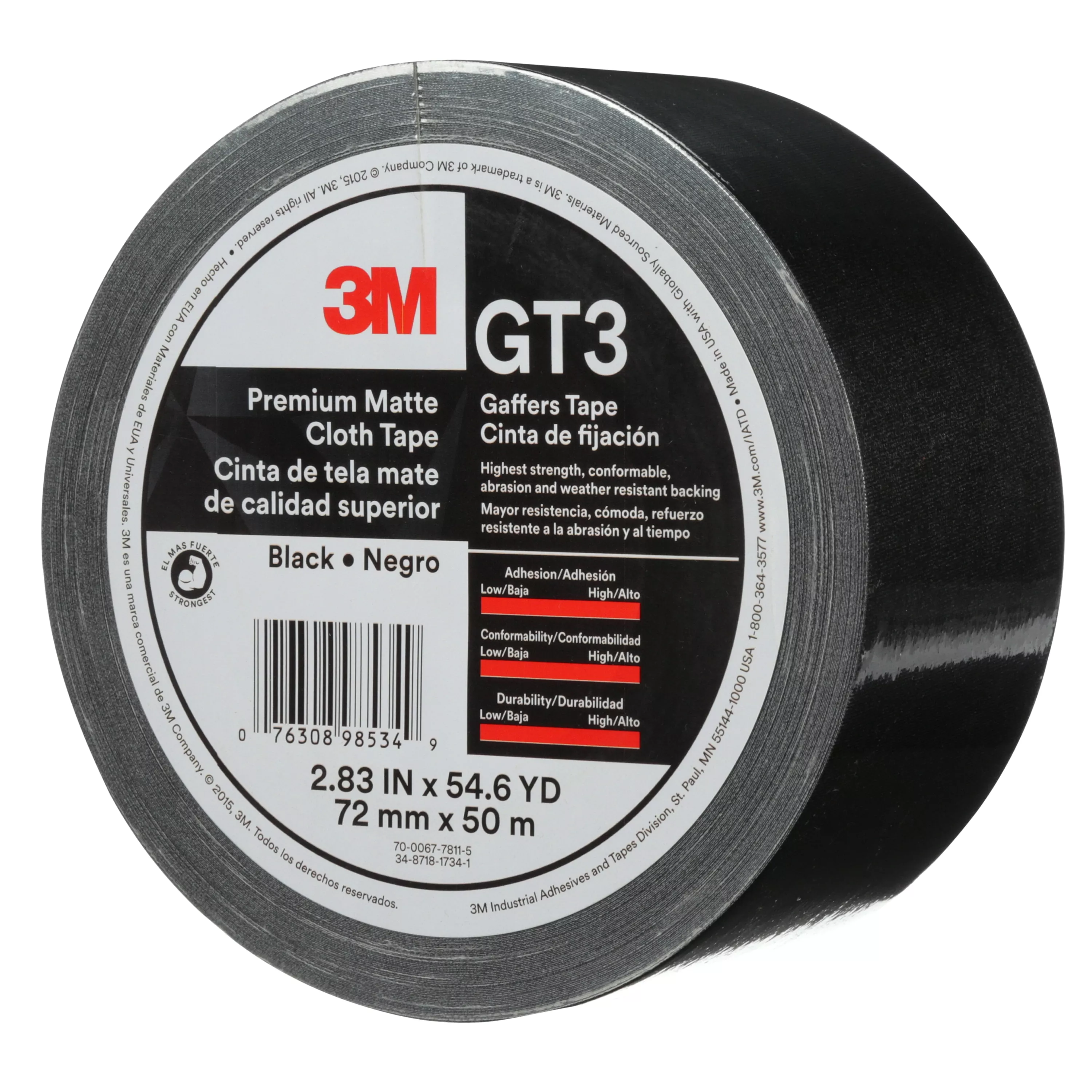 SKU 7010291525 | 3M™ Premium Matte Cloth (Gaffers) Tape GT3