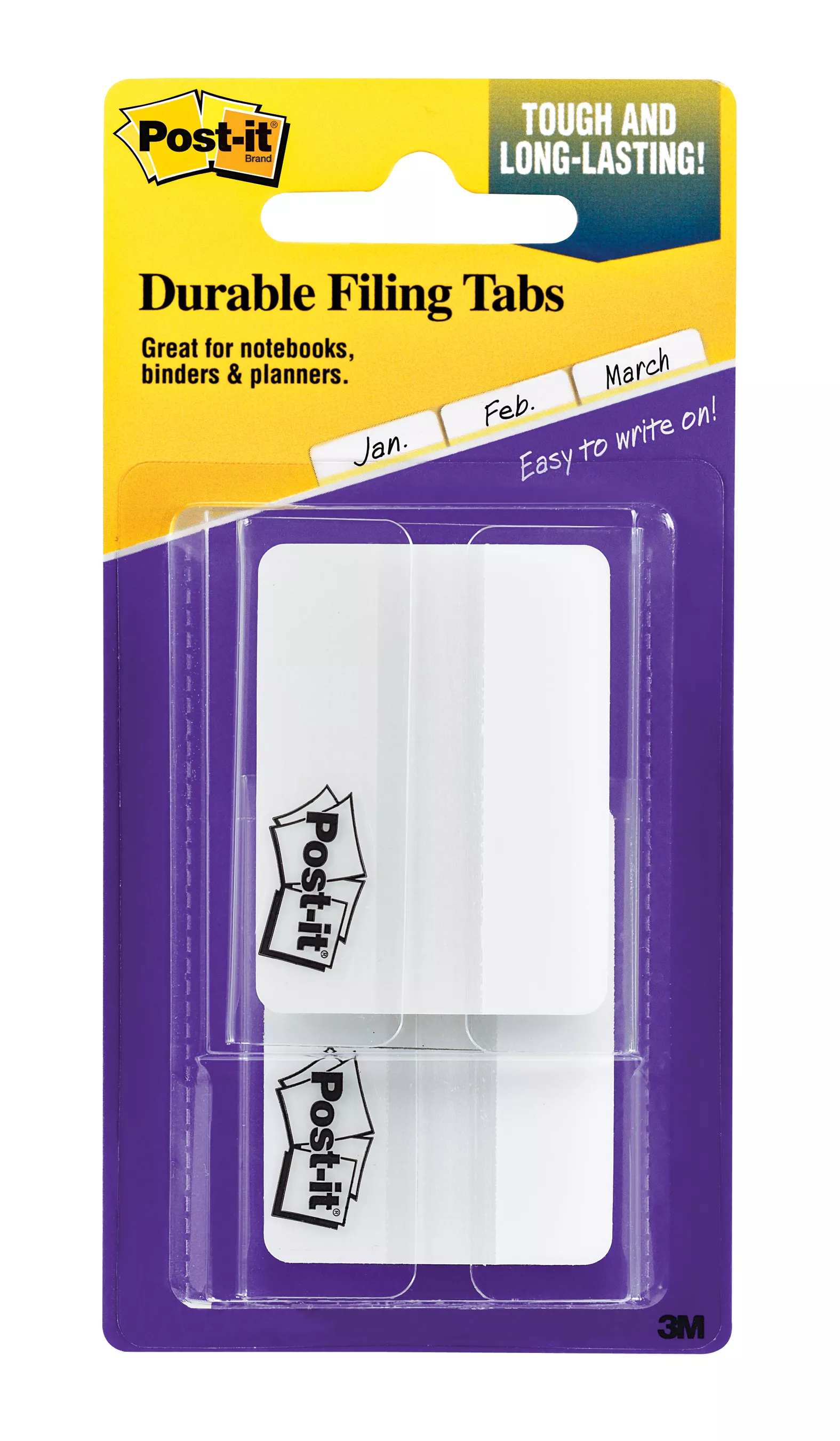 Post-it® Durable Tabs 686F-50WH, 2 in. x 1.5 in. (50,8 mm x 38 mm) White
24pk/cs