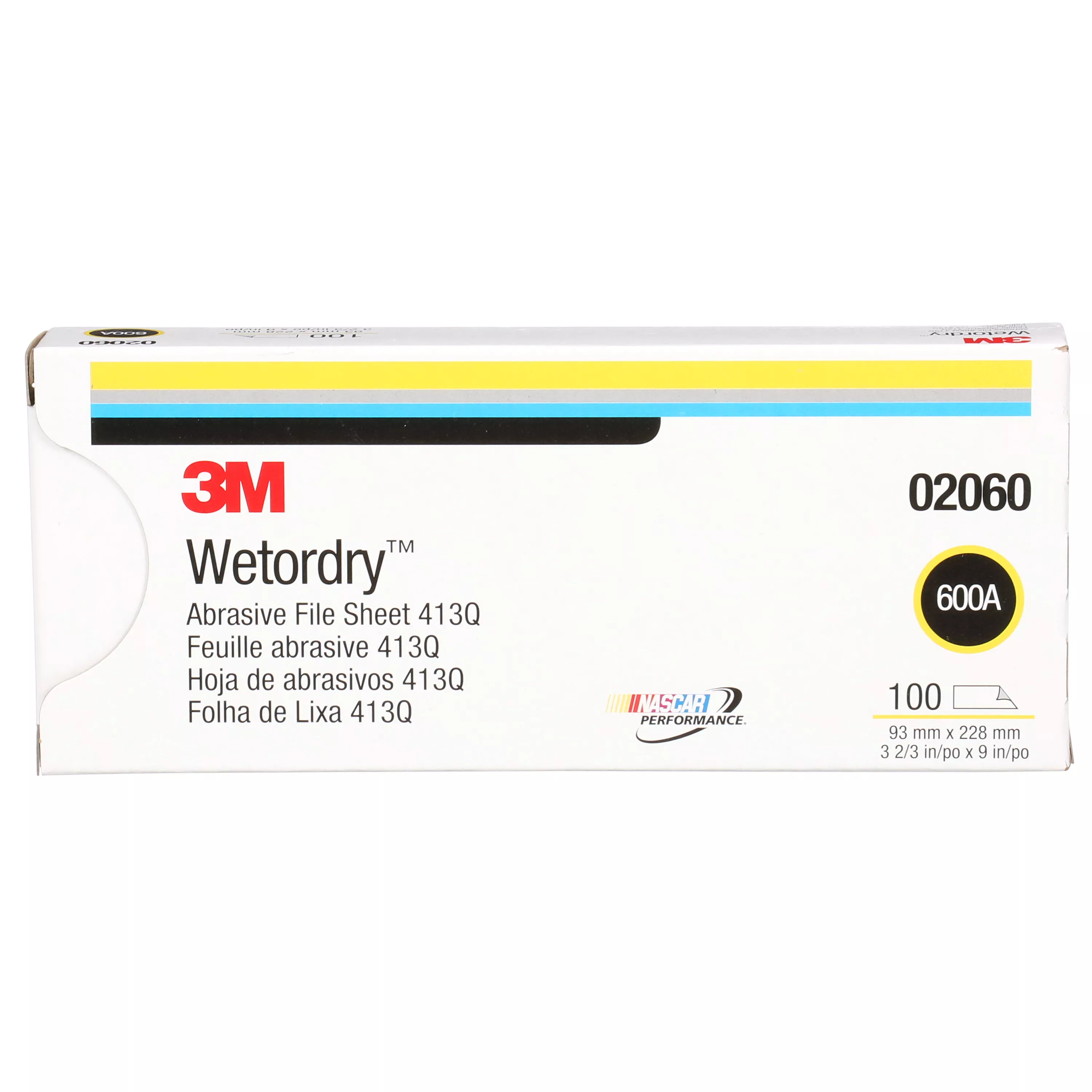 3M™ Wetordry™ Abrasive Sheet 413Q, 02060, 600, 3 2/3 in x 9 in, 100
Sheets/Carton, 10 Cartons/Case