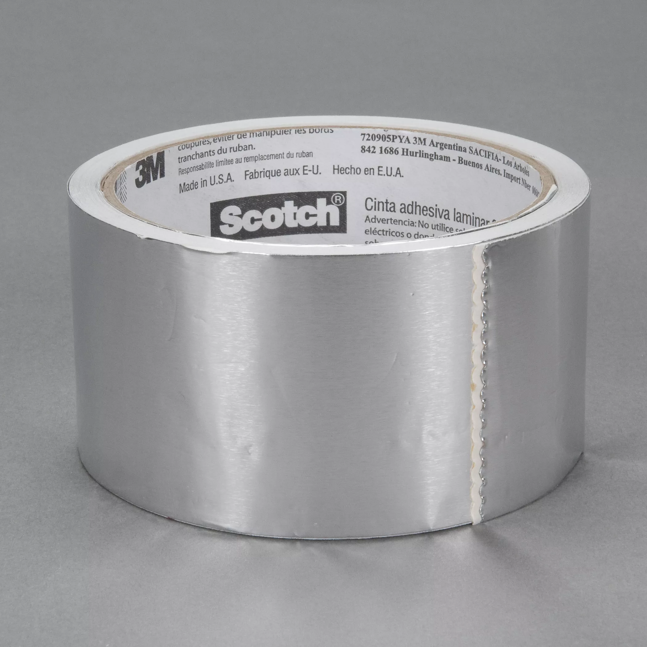 Scotch® Foil Tape 3311, Silver, 60 in x 600 yd, 3.6 mil, 2 Rolls/Case