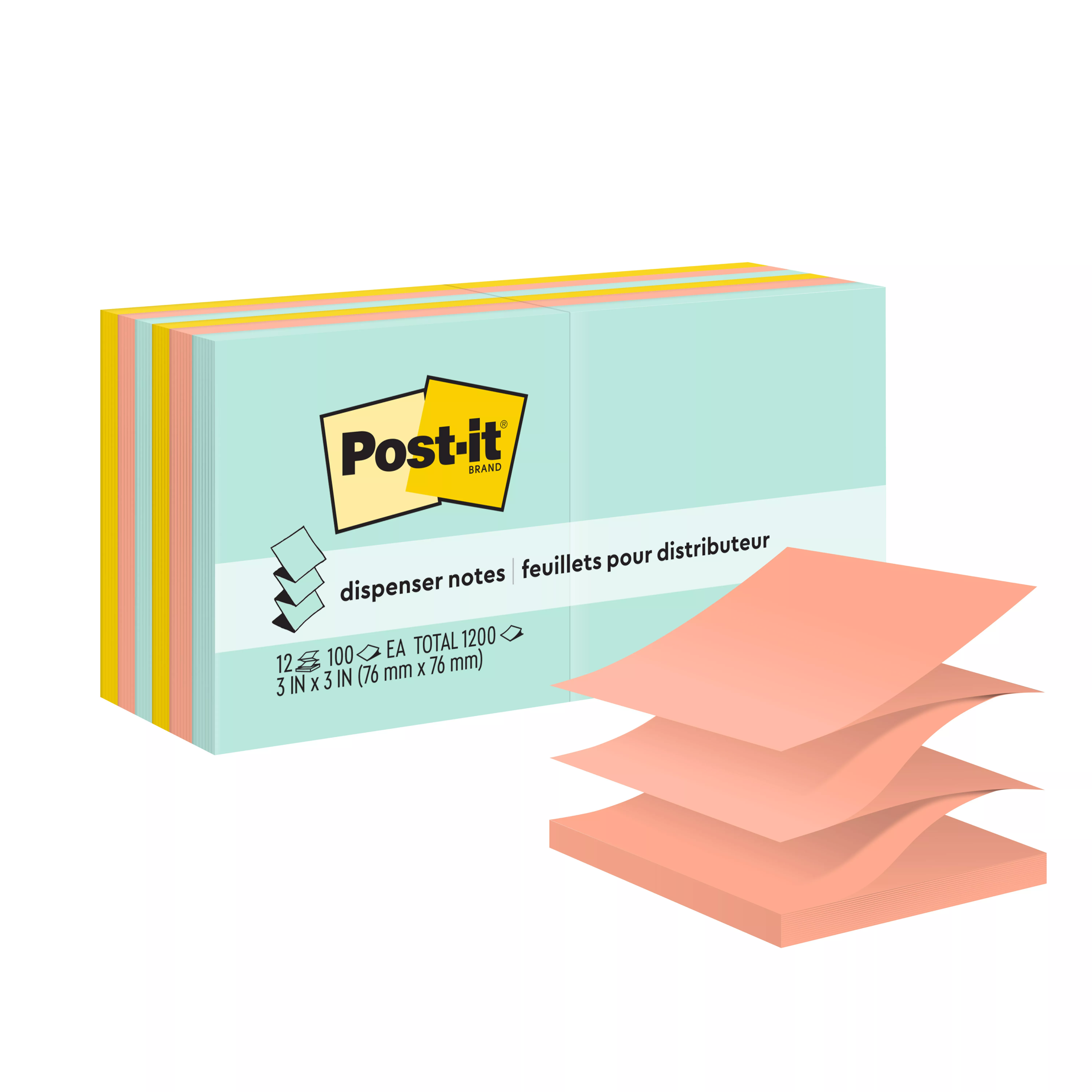 Post-it® Dispenser Pop-up Notes R330-12AP, 3 in x 3 in, Beachside Cafe