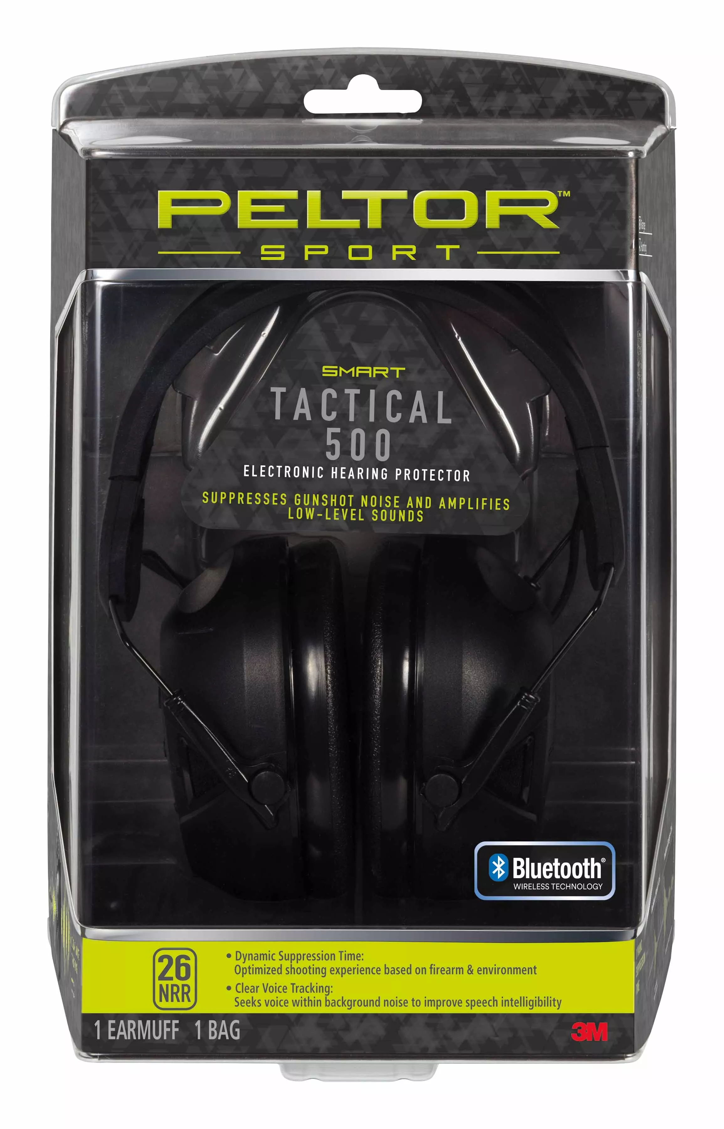 Peltor™ Sport Tactical 500 Electronic Hearing Protector, TAC500-OTH, 1 Hearing Protector, 4/Case