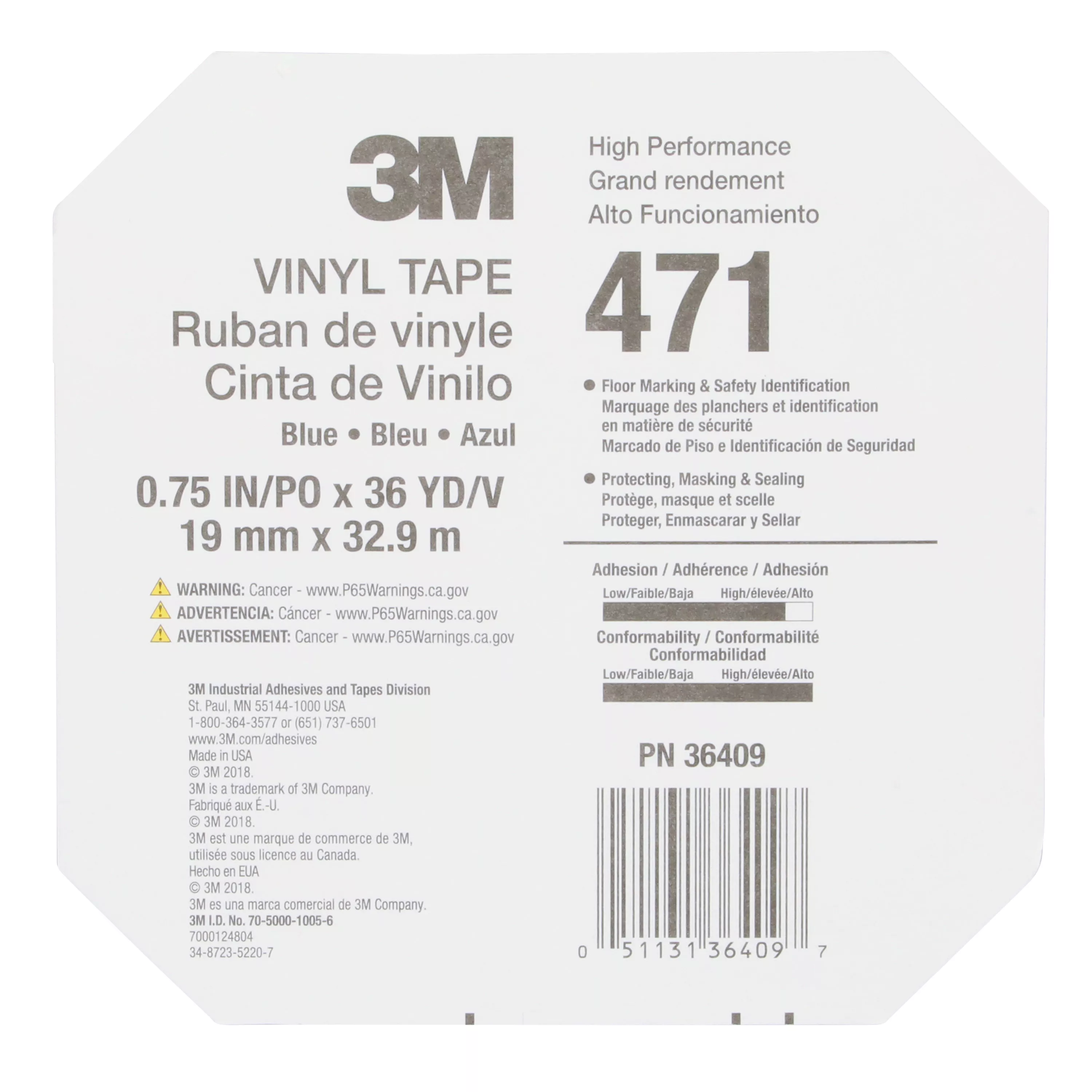 SKU 7000124804 | 3M™ Vinyl Tape 471