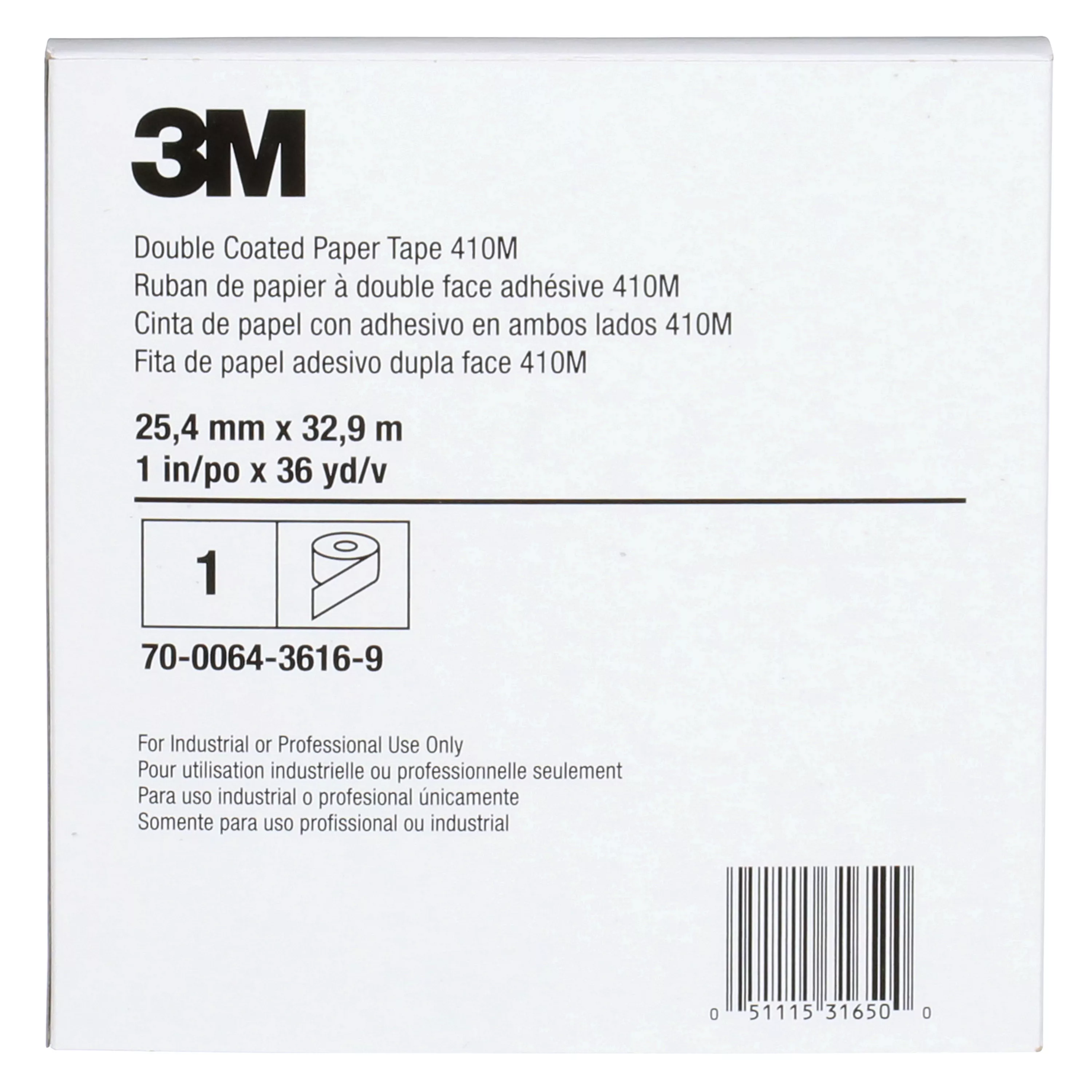 SKU 7000049274 | 3M™ Double Coated Paper Tape 410M
