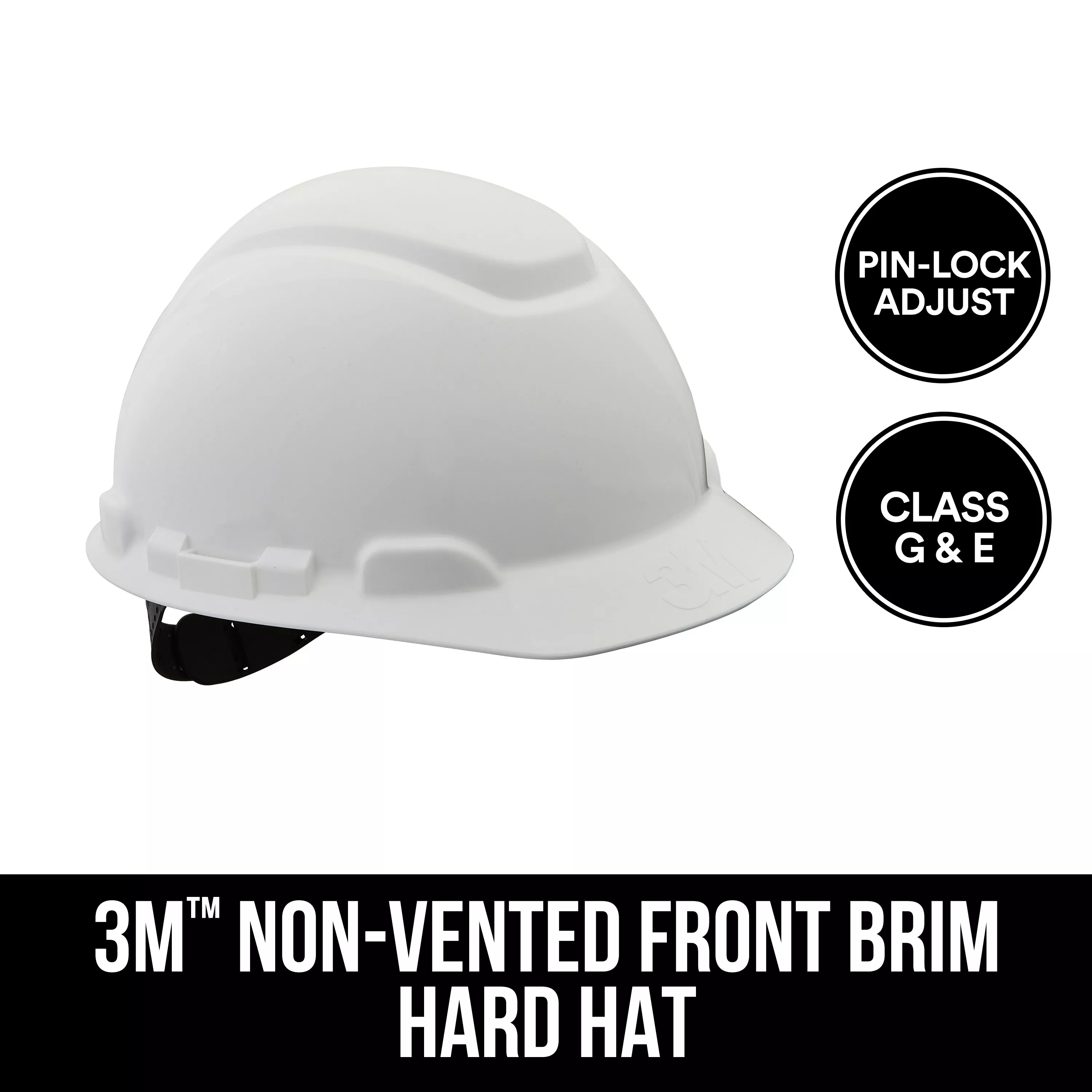 3M™ Non-Vented Hard Hat with Pinlock Adjustment, CHHWH1-12-DC, 12/case
