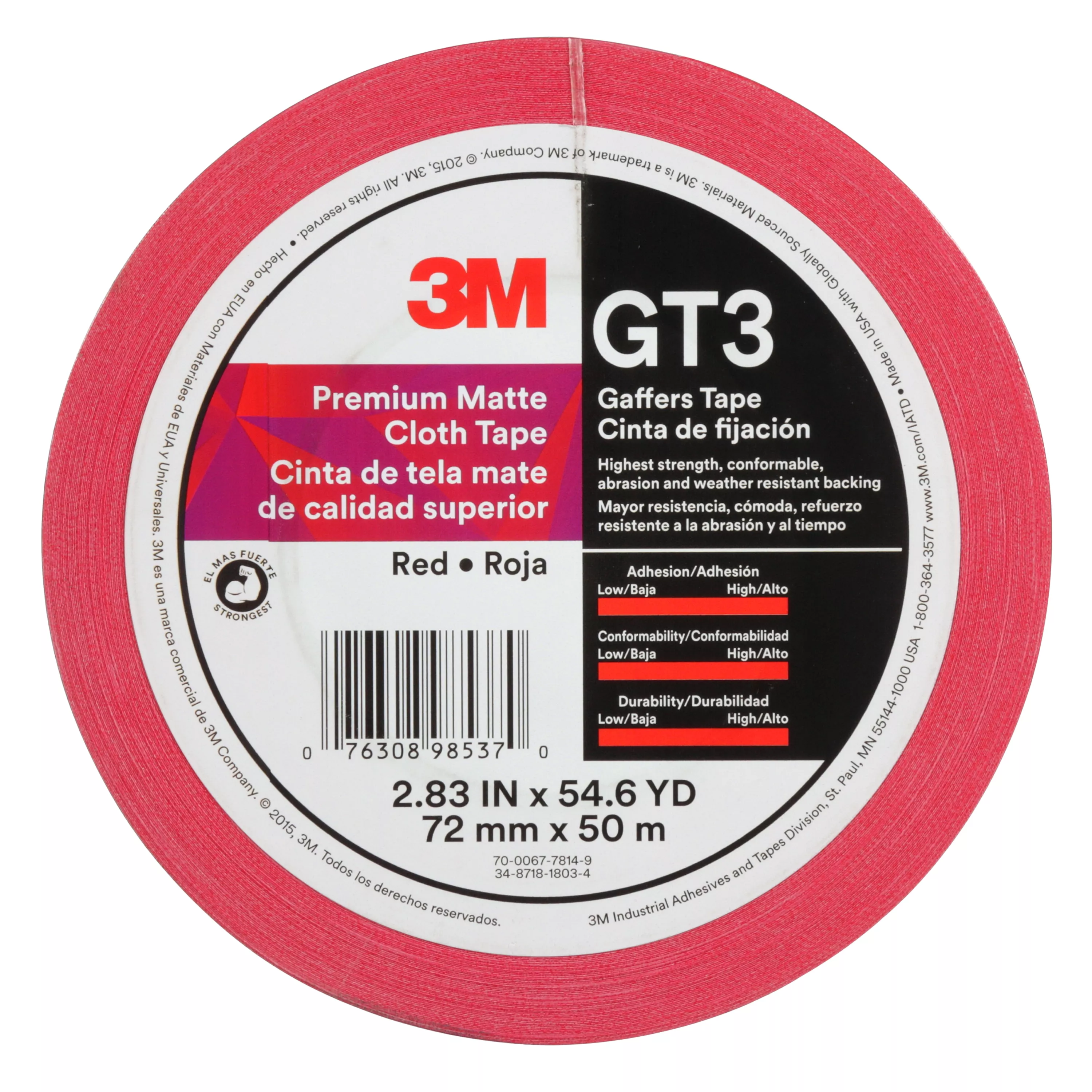 Product Number GT3 | 3M™ Premium Matte Cloth (Gaffers) Tape GT3