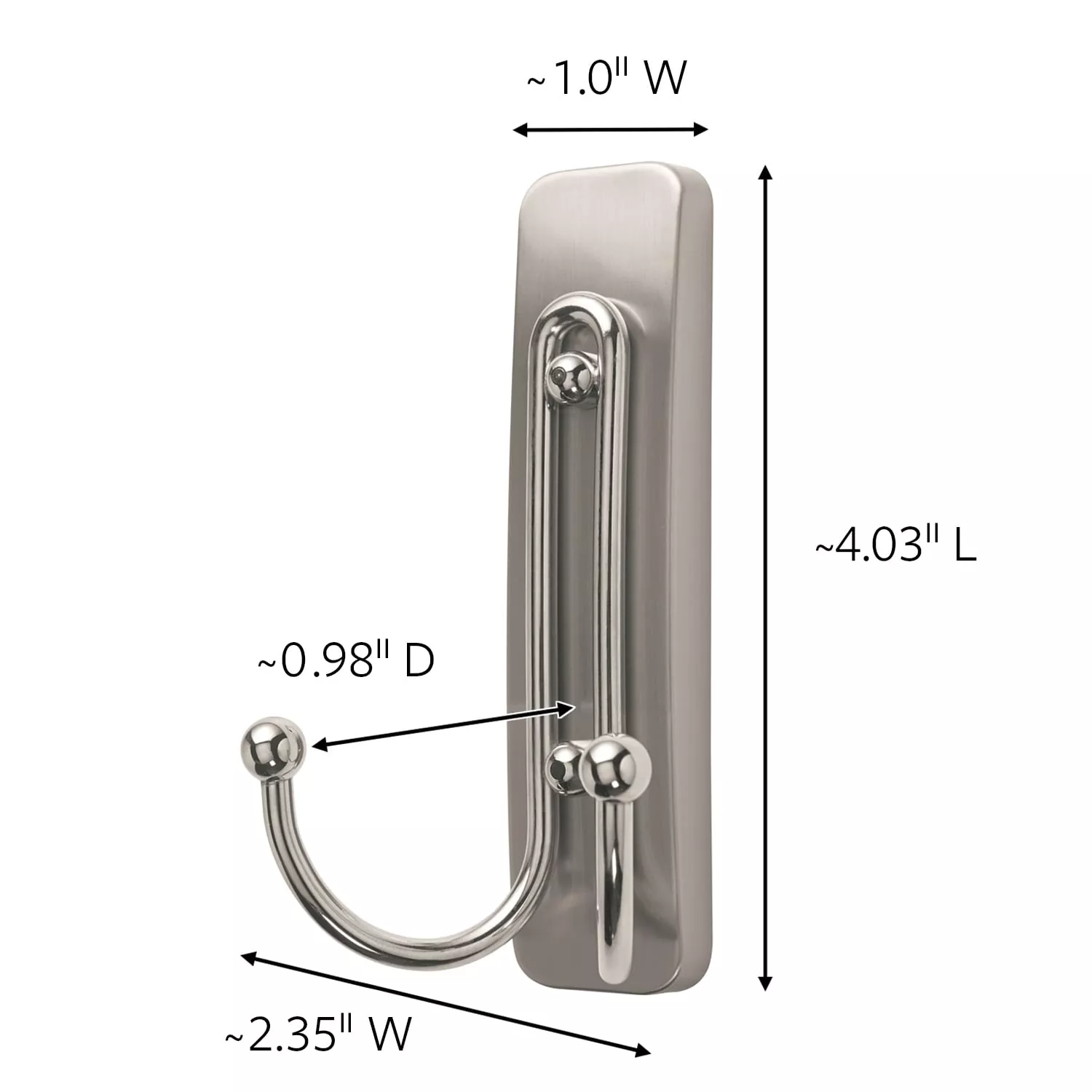Product Number 17036 | Command™ Large Brushed Nickel Double Hook