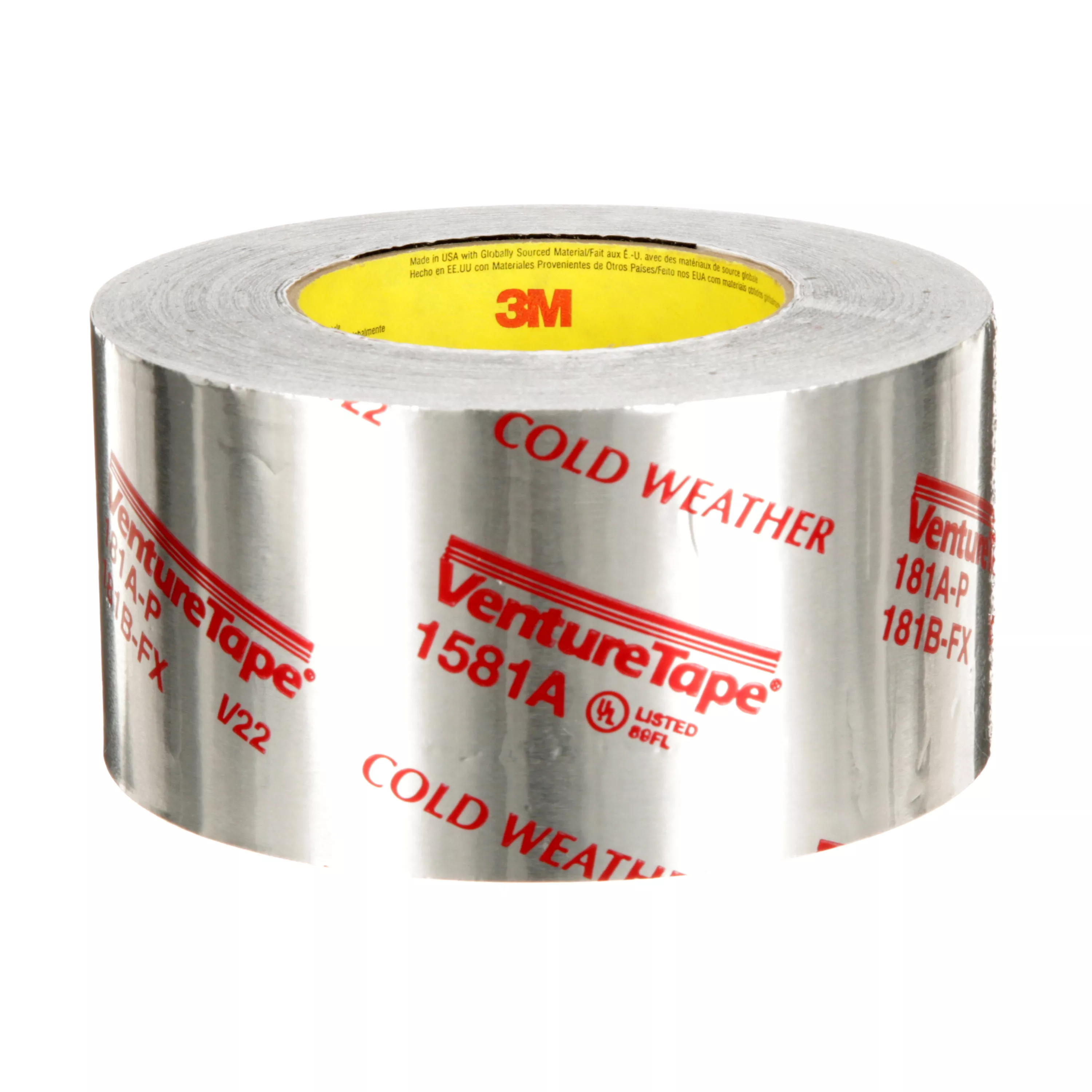 SKU 7100043929 | 3M™ Venture Tape™ UL181A-P Aluminum Foil Tape 1581A