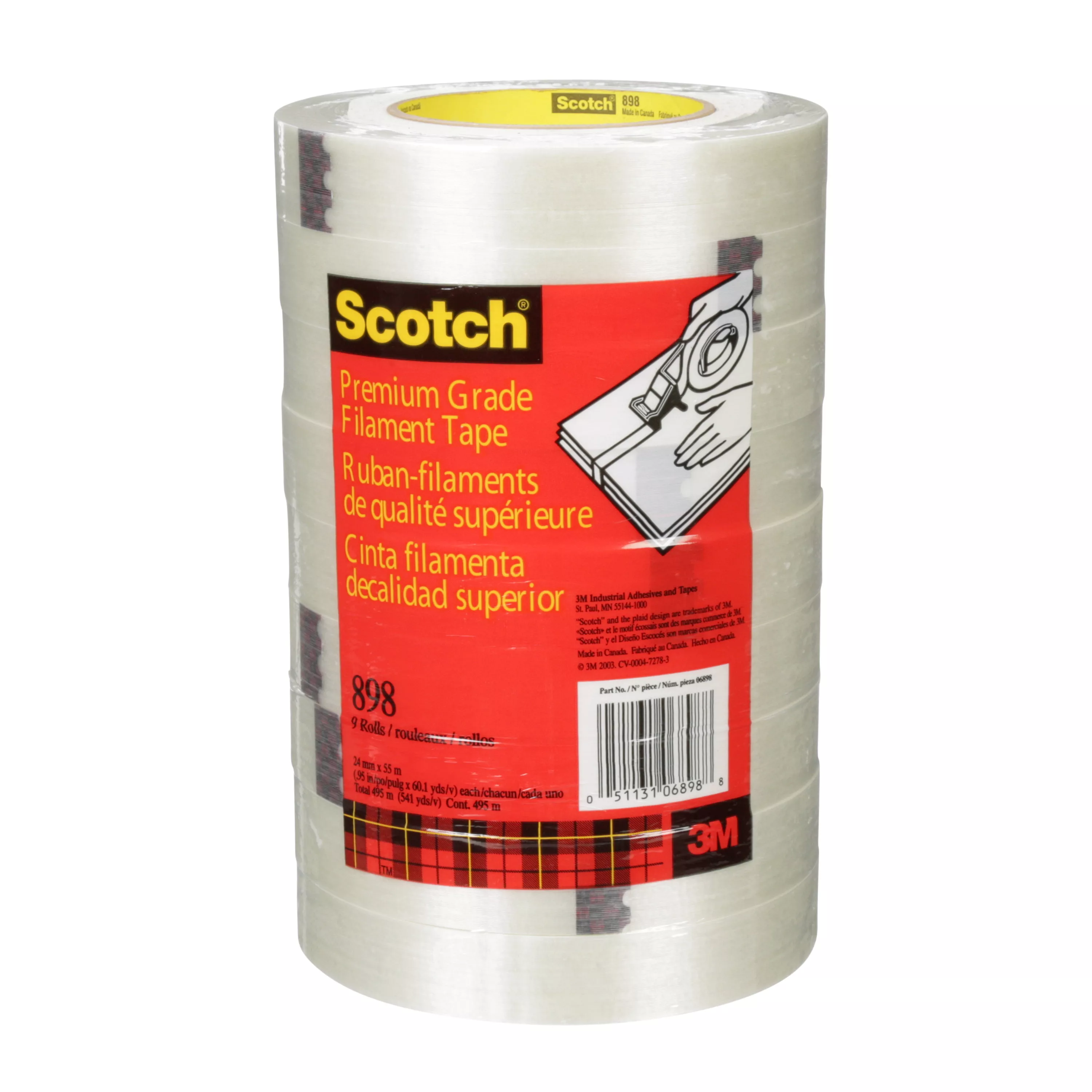 SKU 7000001229 | Scotch® Filament Tape 898