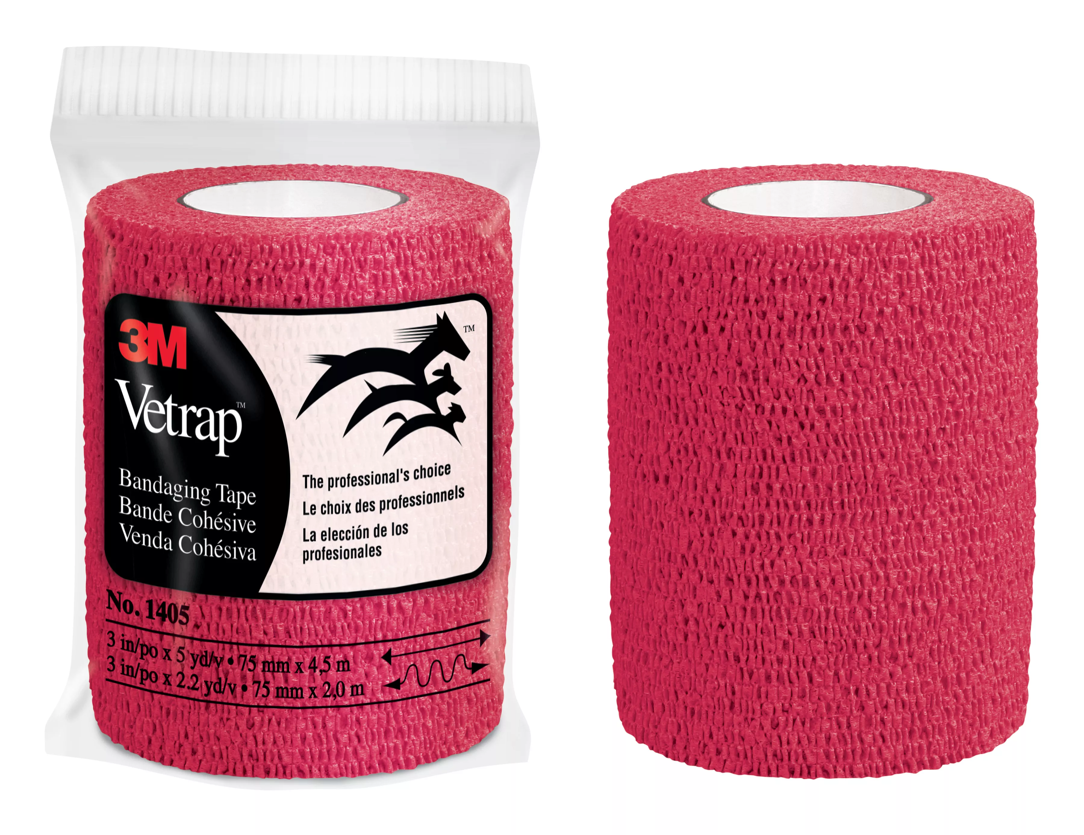 3M™ Vetrap™ Bandaging Tape Bulk Pack, 1405R Bulk Red