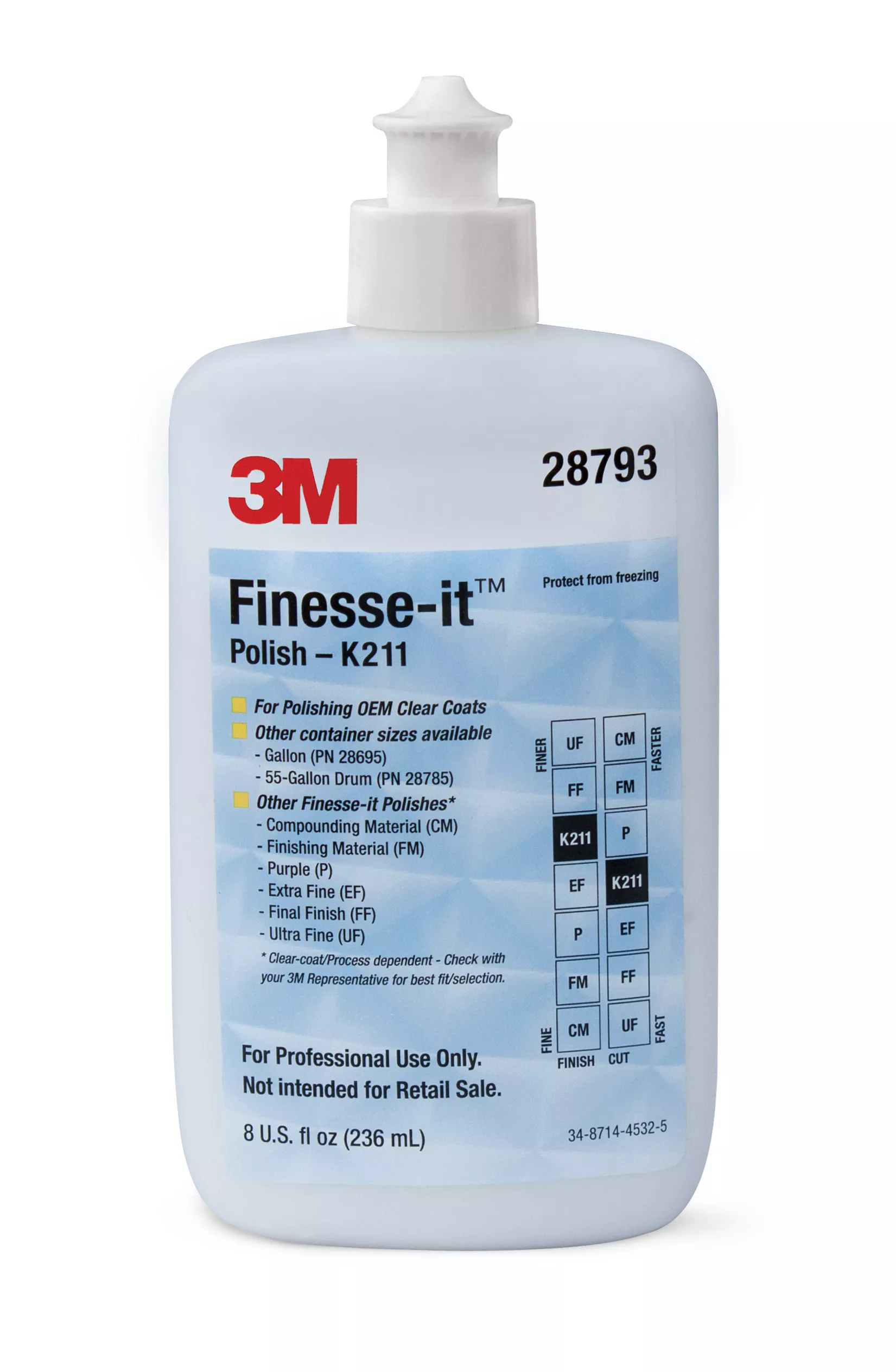 3M™ Finesse-it™ Polish Advanced K211 (215), 28793, 8 oz, 4 ea/Case