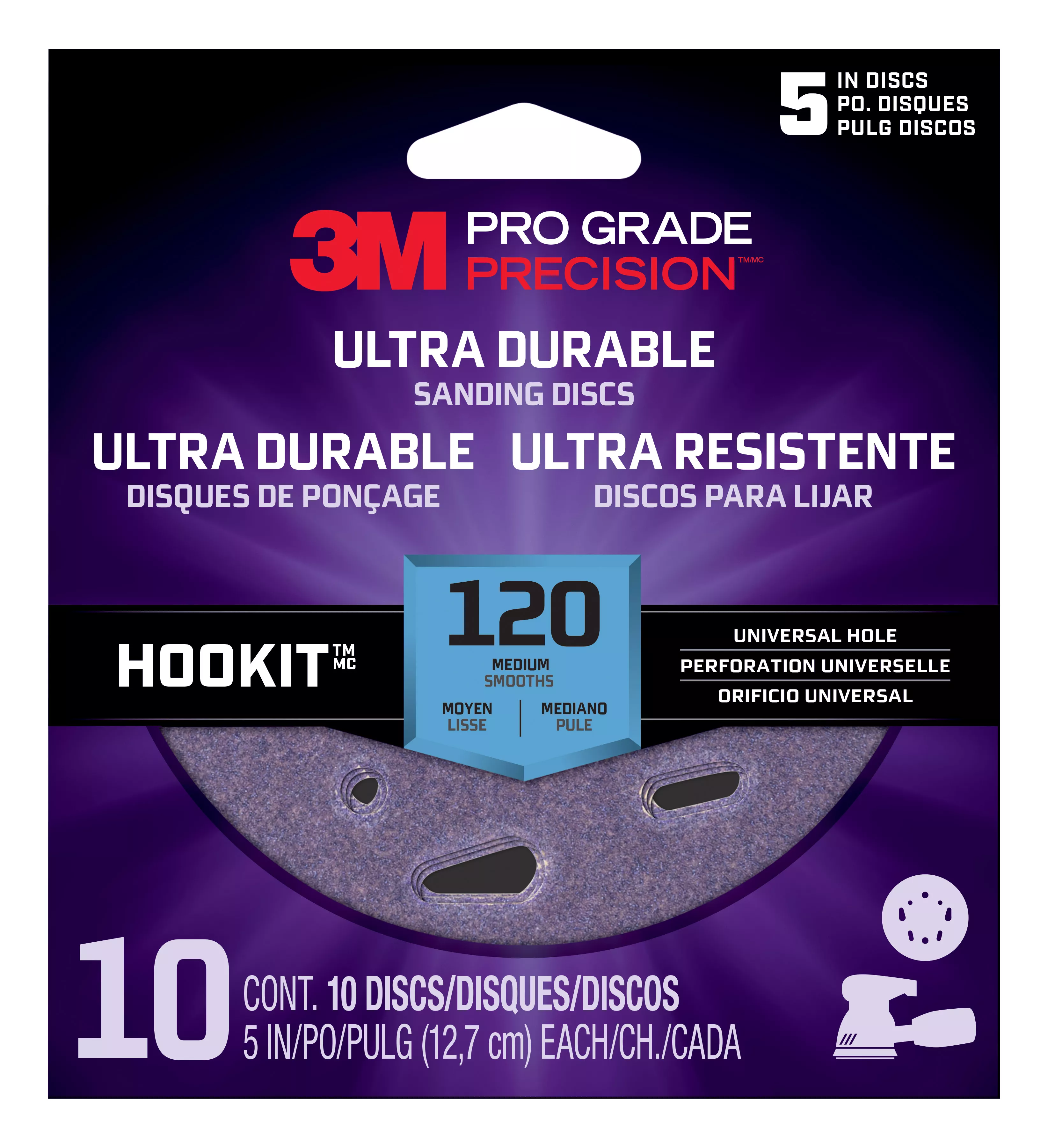 3M™ Pro Grade Precision™ Ultra Durable Universal Hole Sanding Disc
DUH5120TRI-10I, 5 inch UH, 120, 10/packDisc