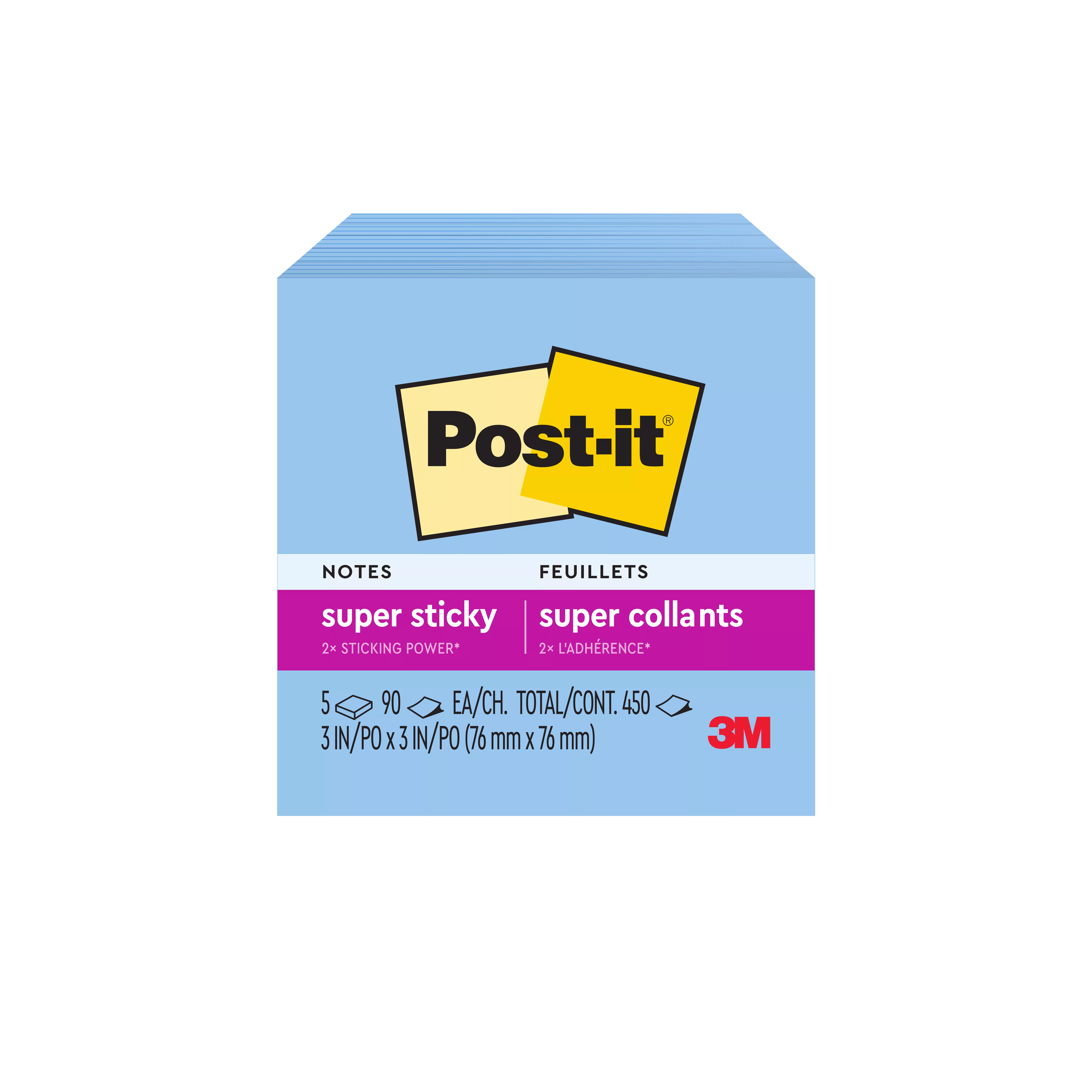 SKU 7100309545 | Post-it® Super Sticky Notes 654-5SSBW