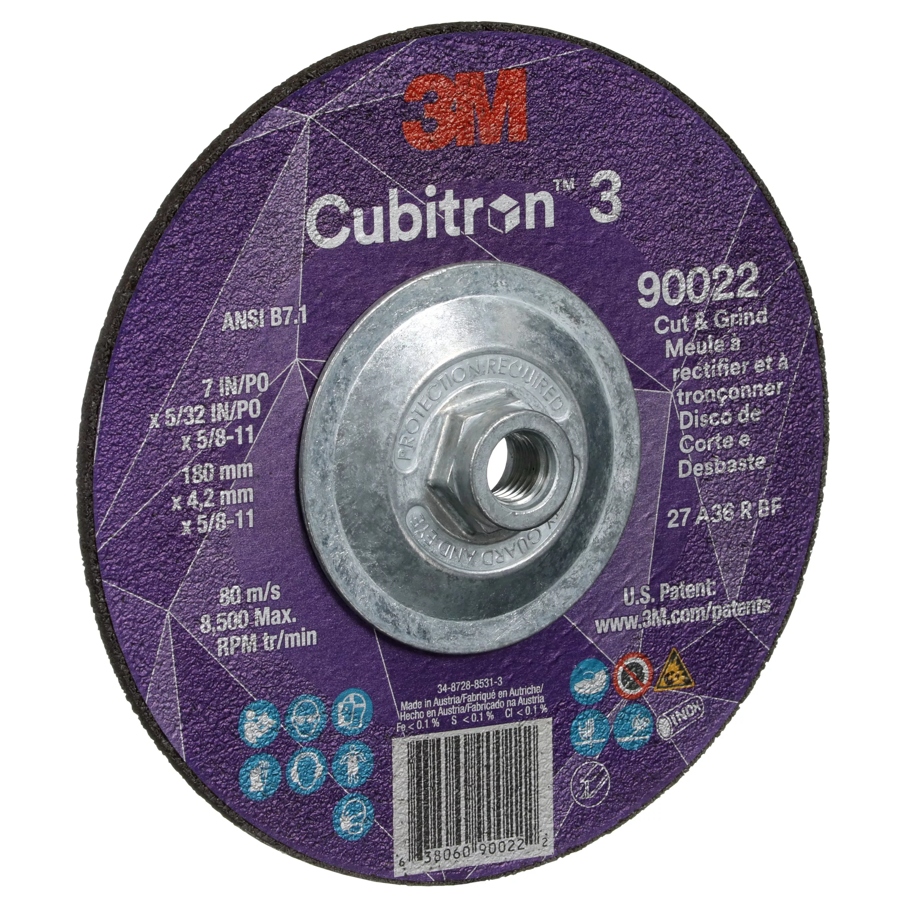 UPC 00638060900222 | 3M™ Cubitron™ 3 Cut and Grind Wheel