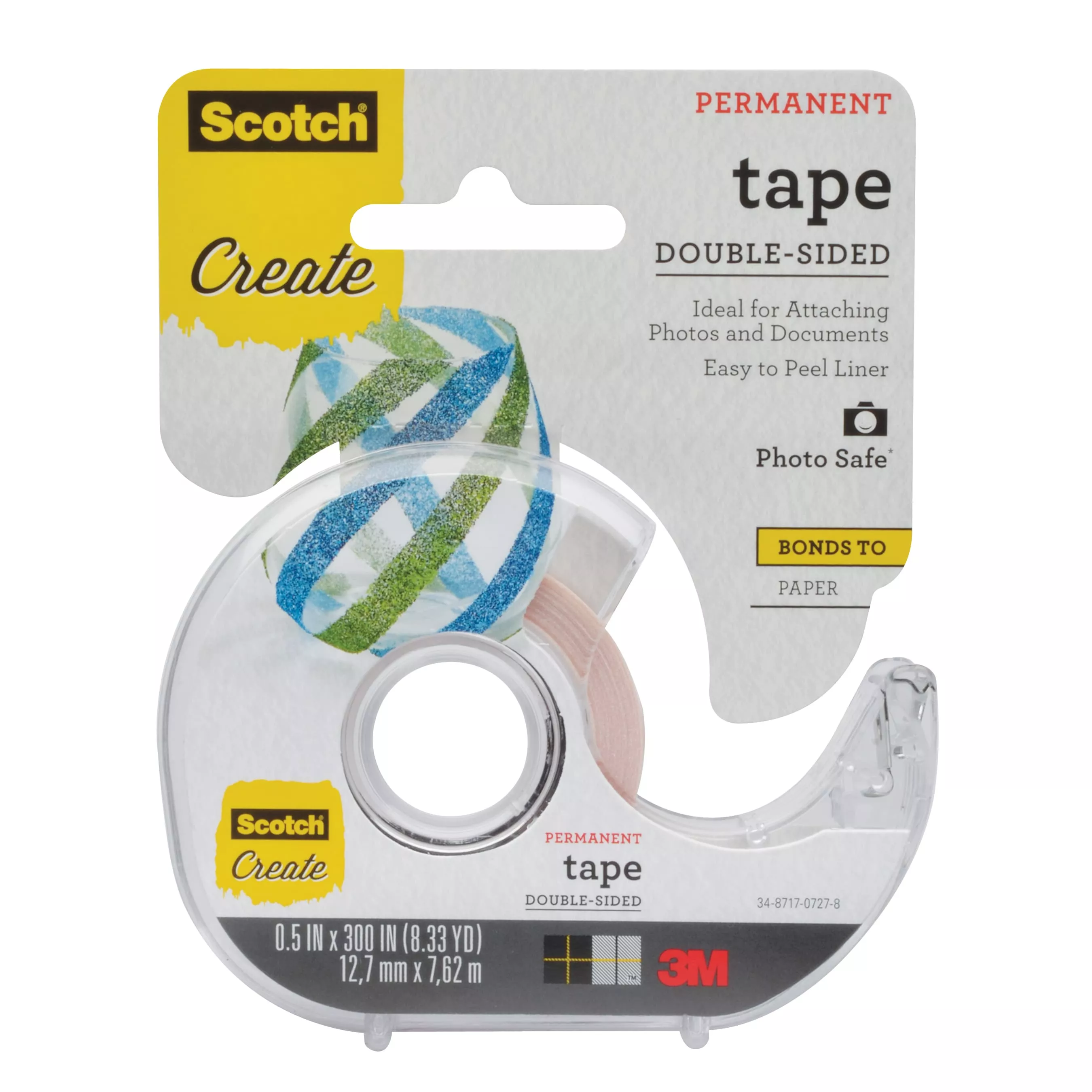 Scotch® Tape Double Sided 002-CFT, 1/2 in x 300 in