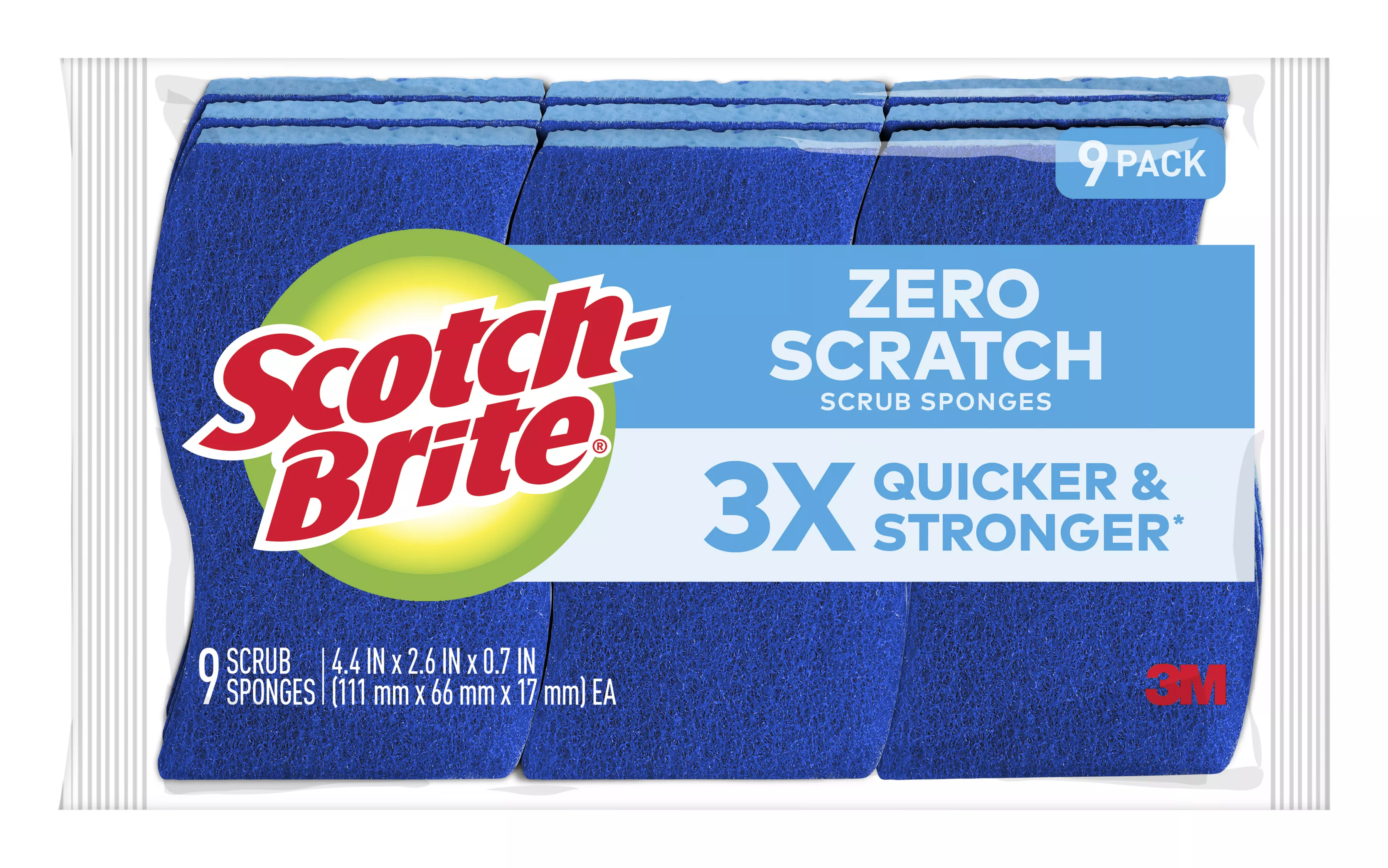 Scotch-Brite® Zero Scratch Scrub Sponge 529-5, 5/Shipper