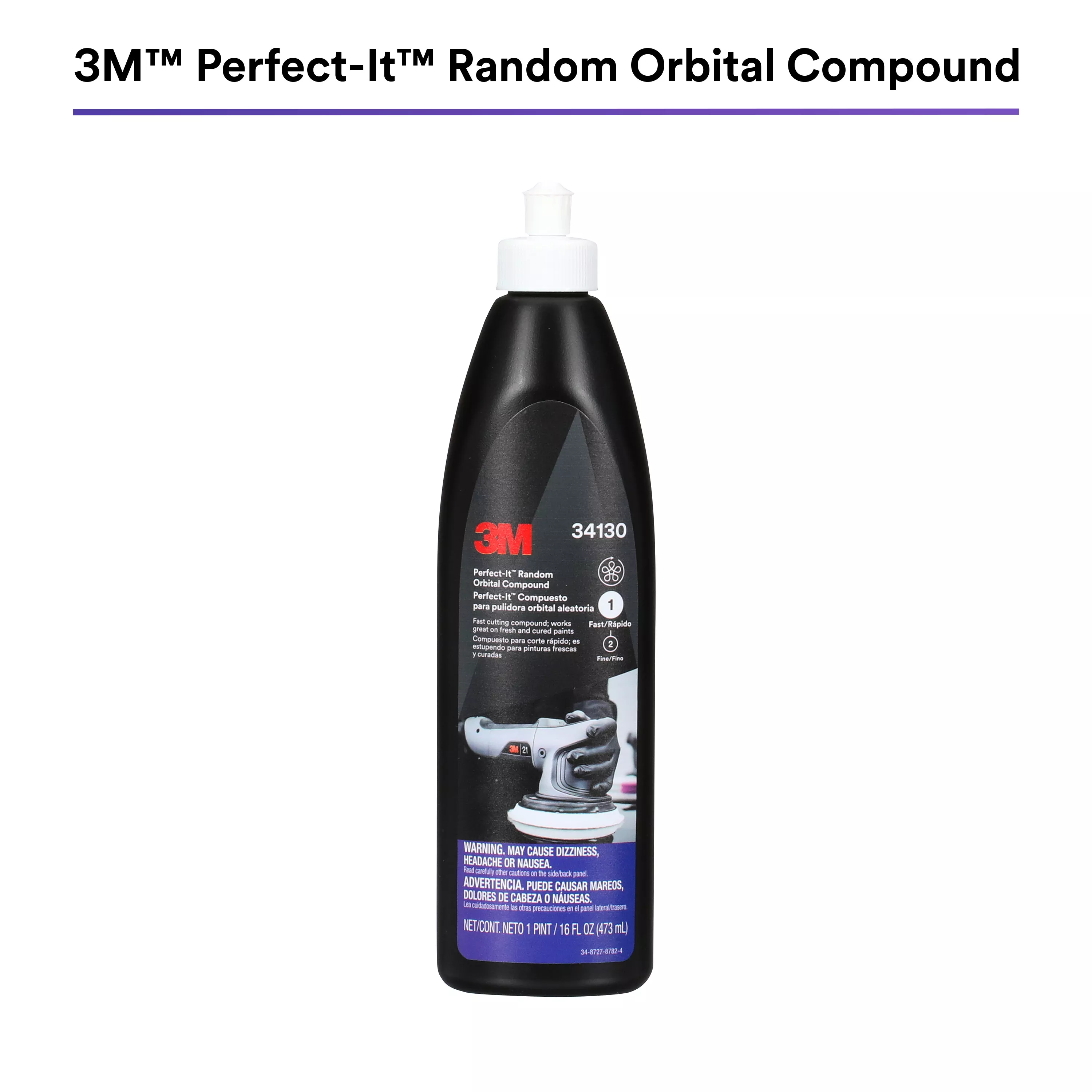 3M™ Perfect-It™ Random Orbital Compound 34130, 1 Pint (16 fl oz/473 mL), 6/Case