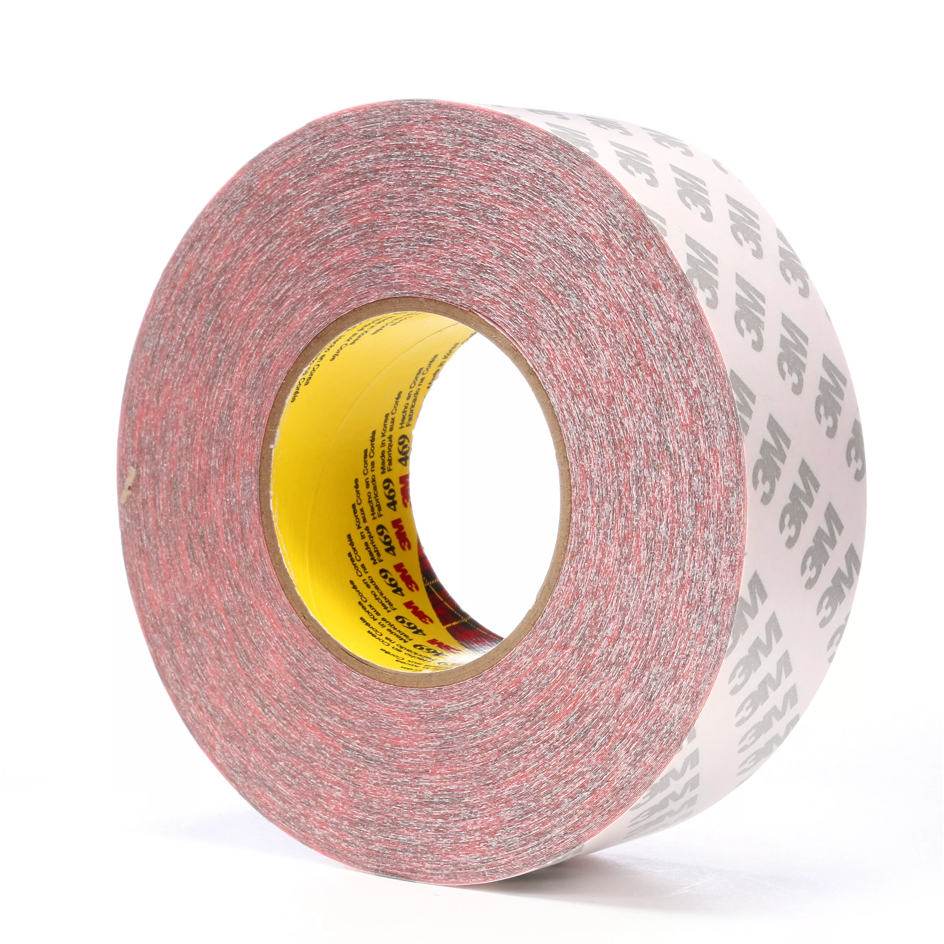 3M™ Double Coated Tape 469, Red, 2 in x 60 yd, 16 Roll/Case