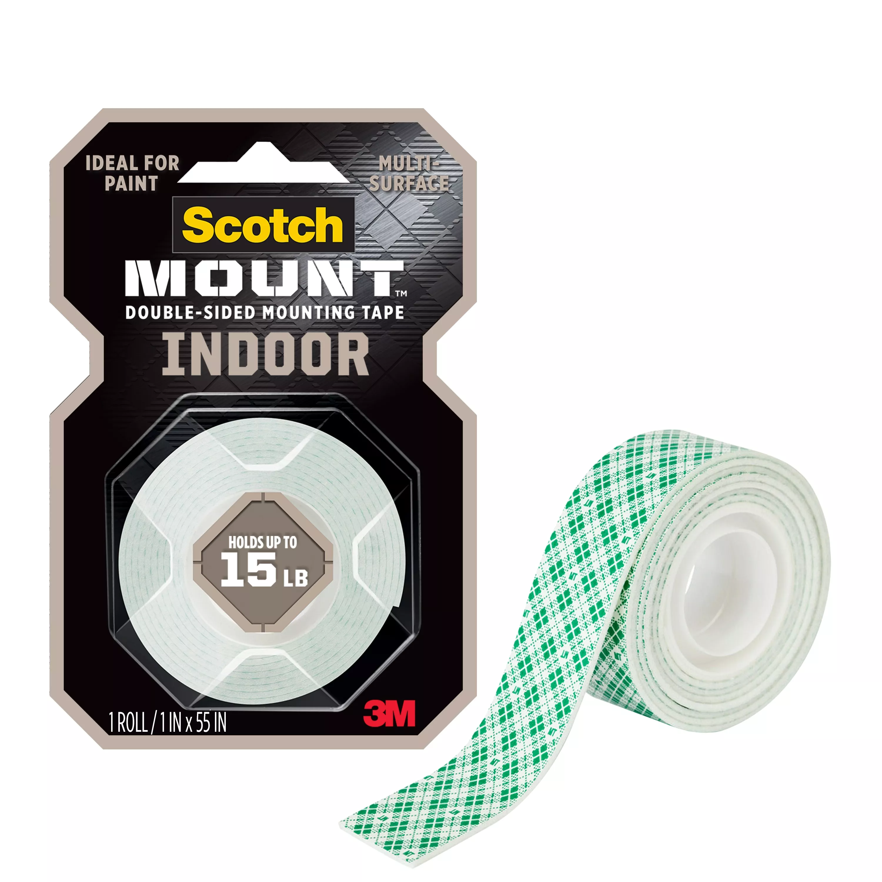 Scotch-Mount™ Indoor Double-Sided Mounting Tape 214H, 1 In X 55 In (2,54
Cm X 1,39 M)