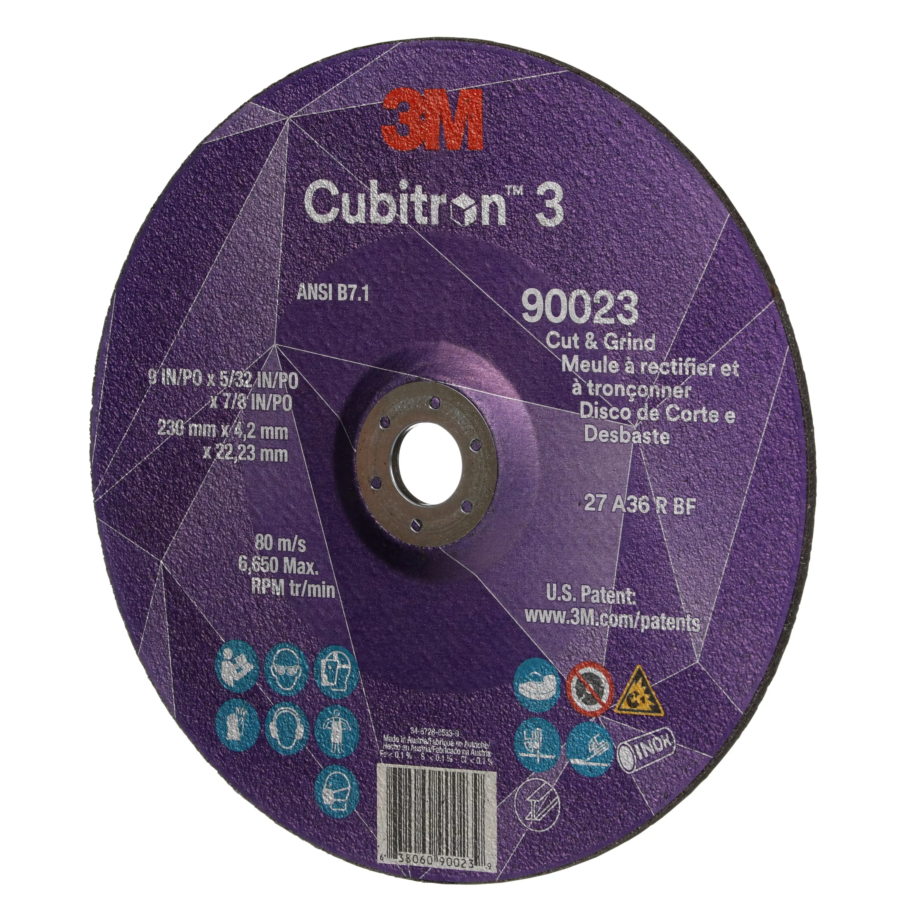 Product Number 90023 | 3M™ Cubitron™ 3 Cut and Grind Wheel