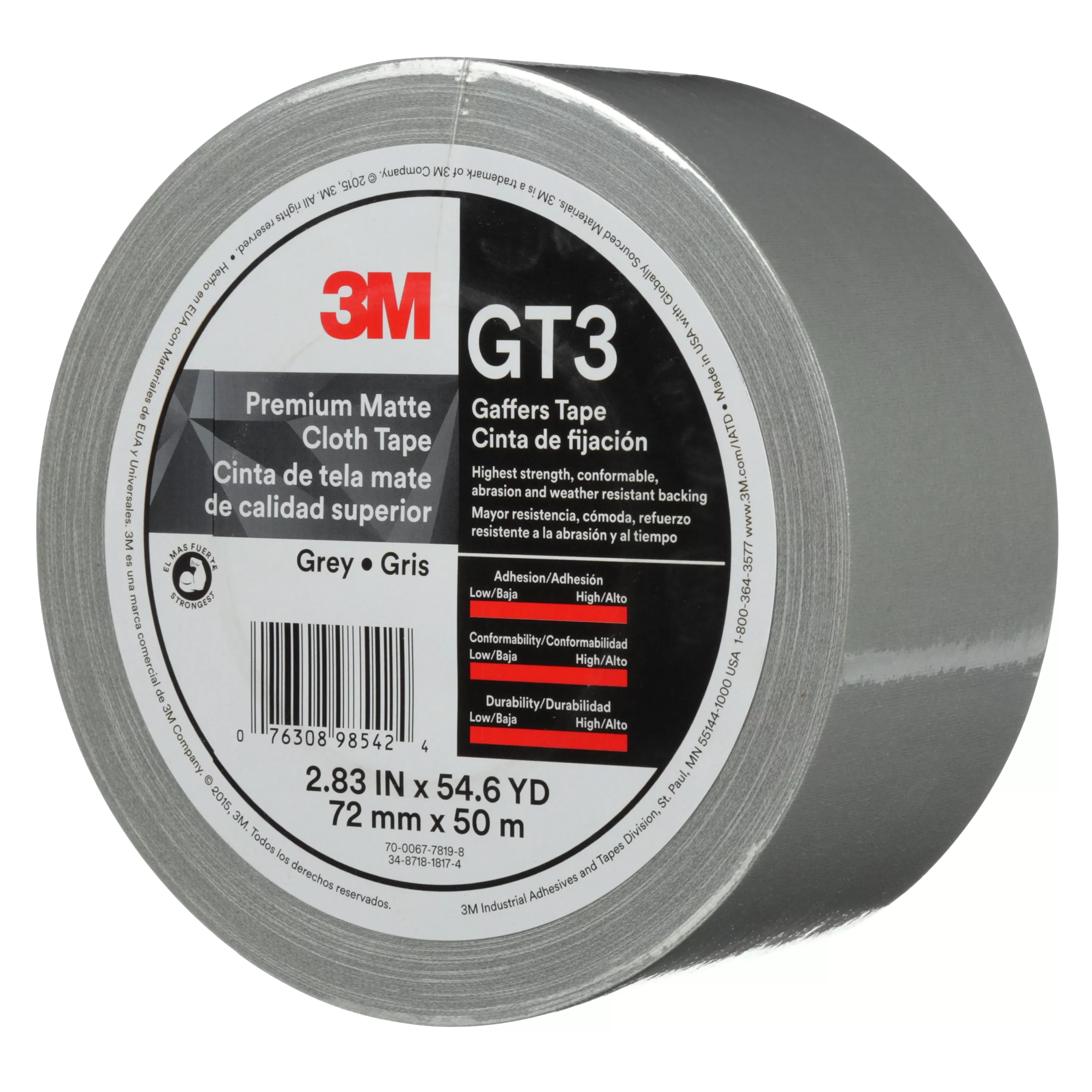 SKU 7010300510 | 3M™ Premium Matte Cloth (Gaffers) Tape GT3