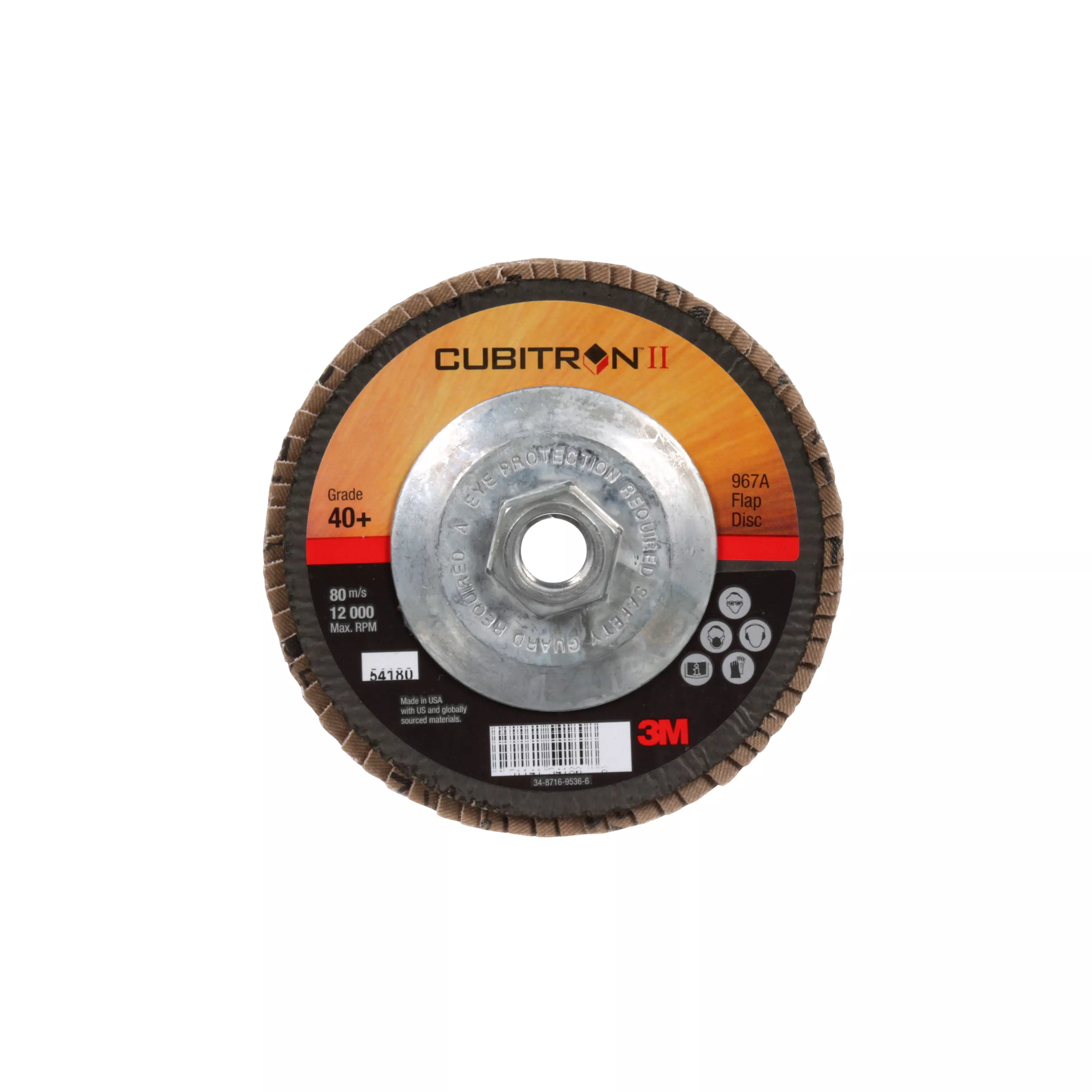 SKU 7100049327 | 3M™ Cubitron™ II Flap Disc 967A