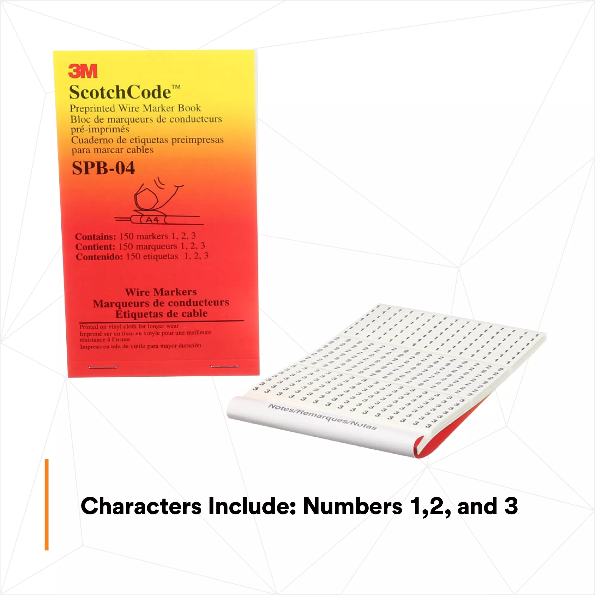 Product Number SPB-04 | 3M™ ScotchCode™ Pre-Printed Wire Marker Book SPB-04