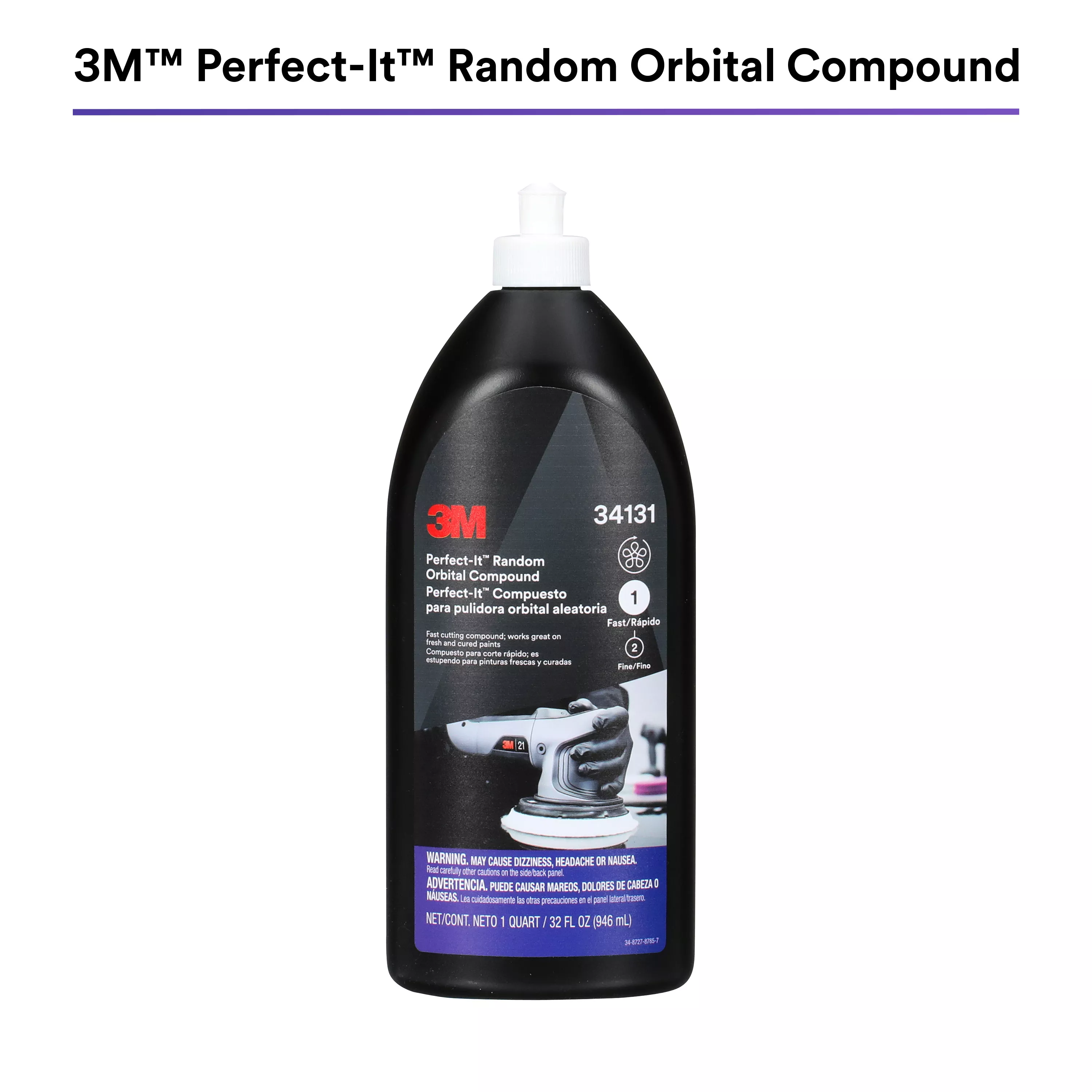 3M™ Perfect-It™ Random Orbital Compound 34131, 1 Quart (32 fl oz/946 mL), 6/Case