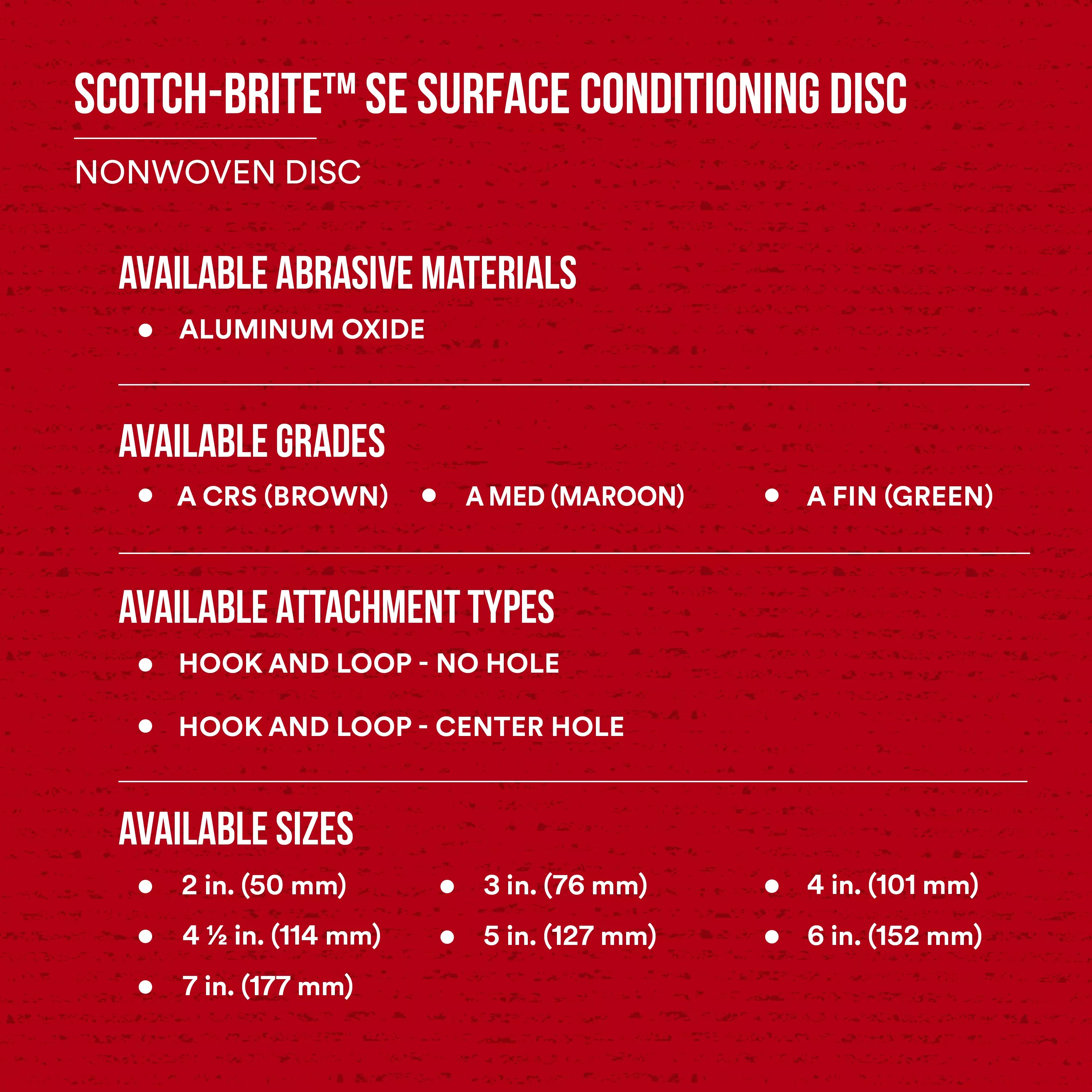 Product Number SE-DH | Scotch-Brite™ SE Surface Conditioning Disc
