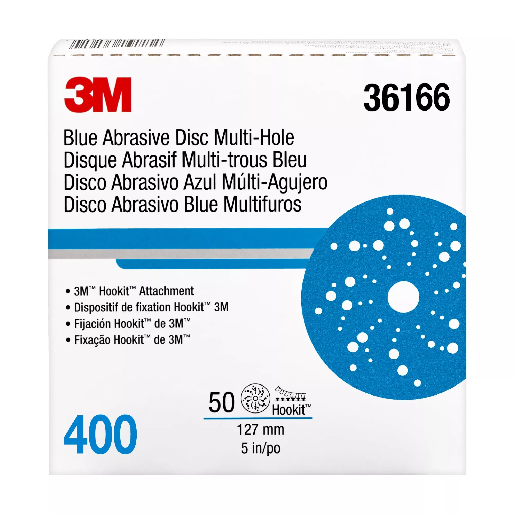 SKU 7100091239 | 3M™ Hookit™ Blue Abrasive Disc Multi-hole
