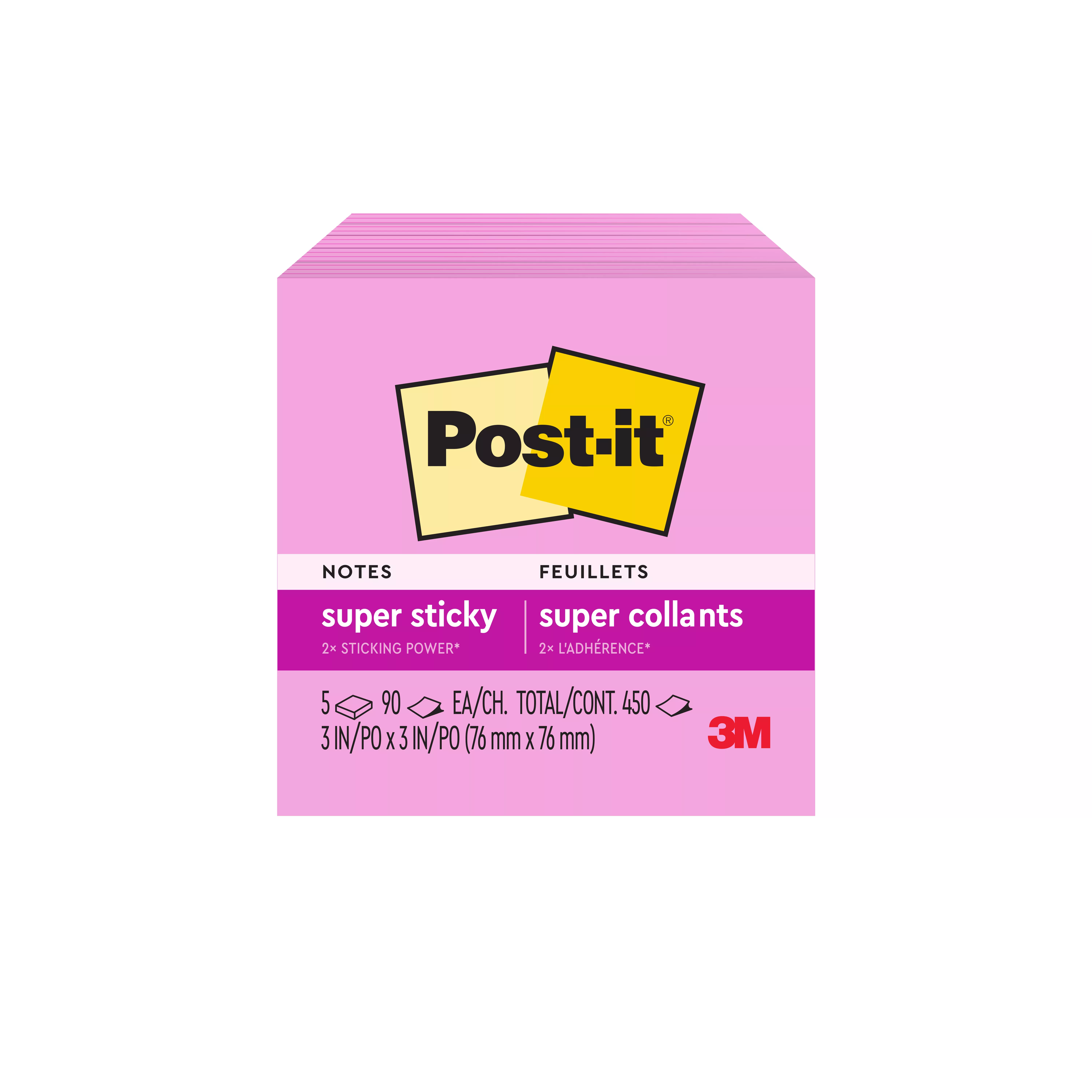 SKU 7100230152 | Post-it® Super Sticky Notes 654-5SSNP