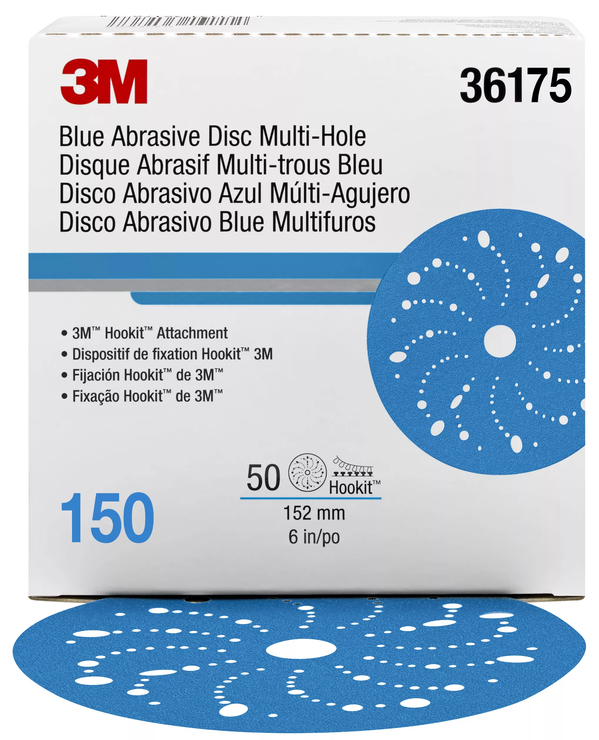Product Number 321U | 3M™ Hookit™ Blue Abrasive Disc 321U Multi-hole